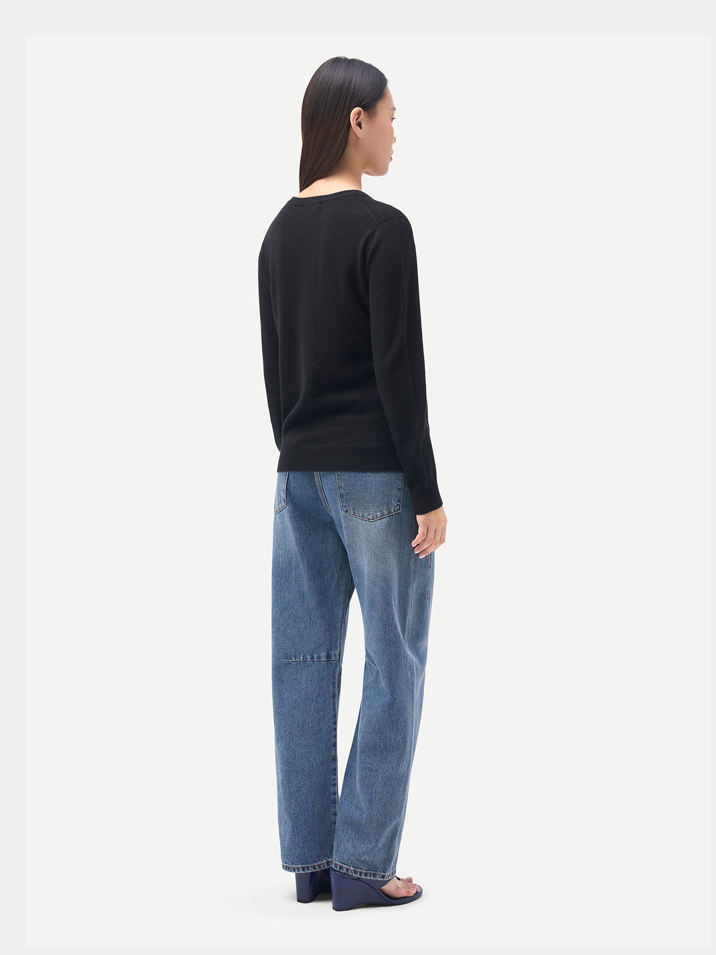 Damen Kaschmirpullover mit V-Ausschnitt