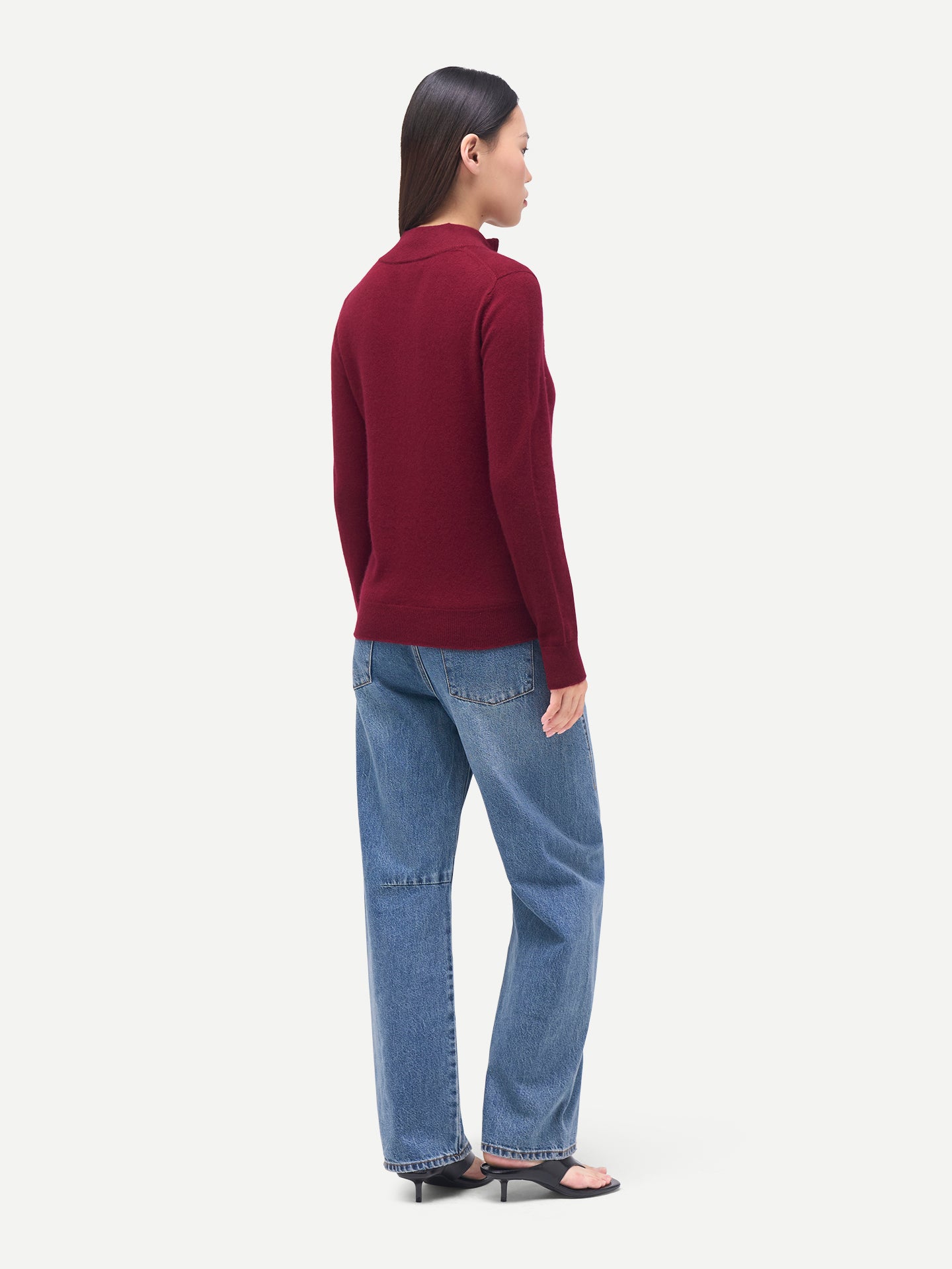 Zeitloser Kaschmir Strickjacke mit Reißverschluss