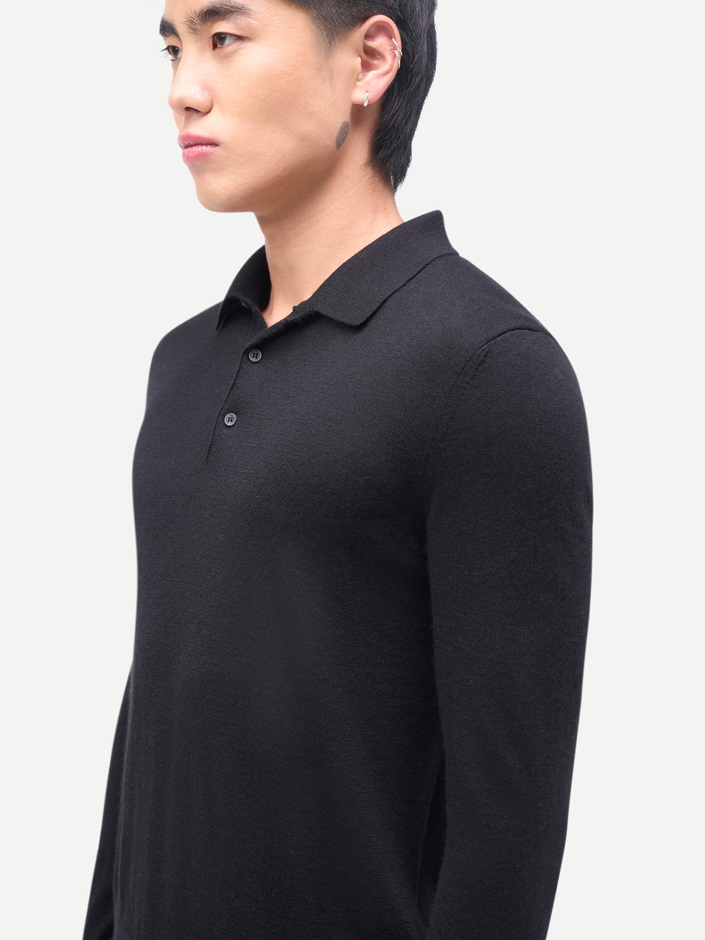 Herren Klassisches Polo-Shirt mit langen Ärmeln