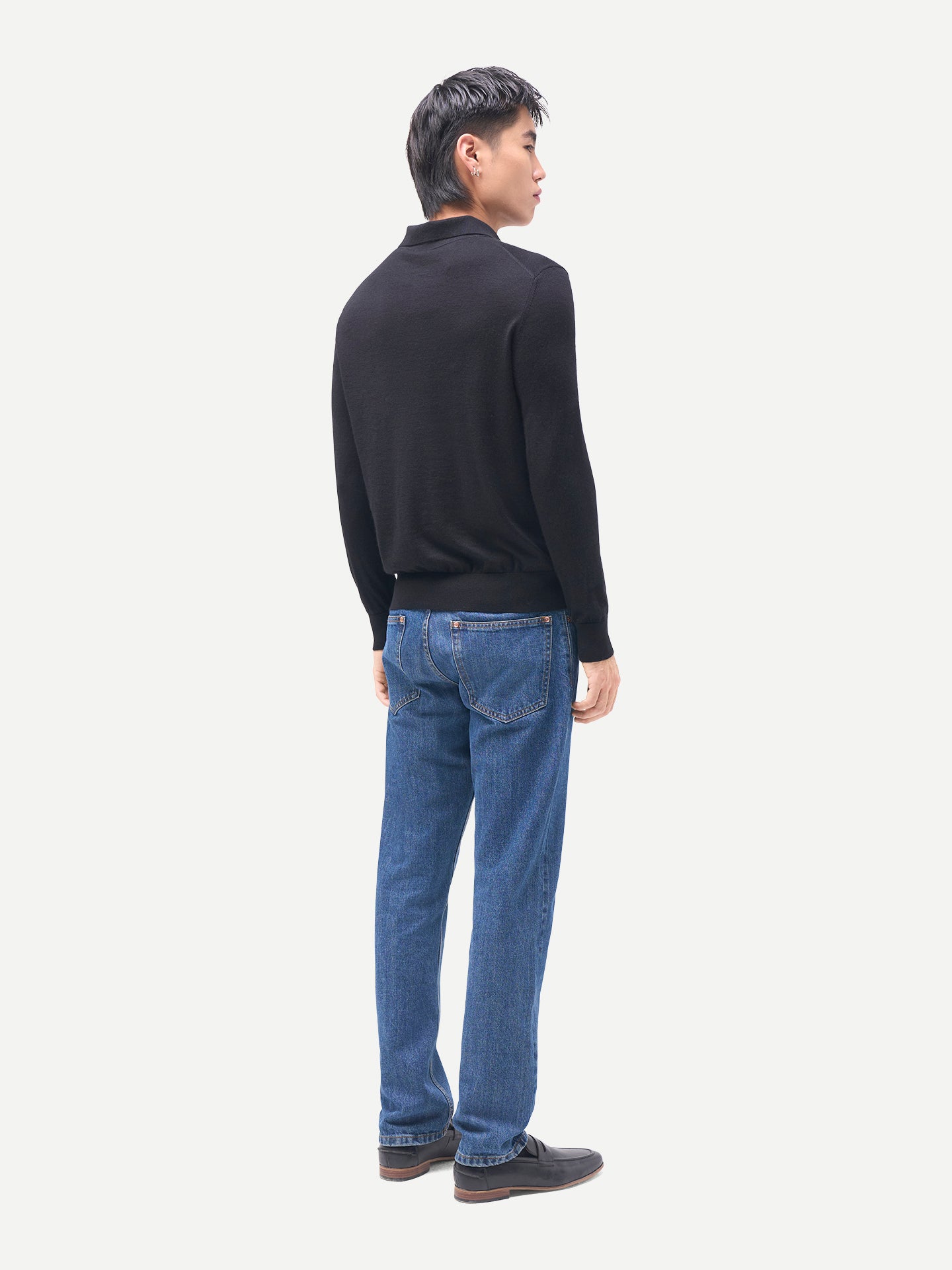 Herren Klassisches Polo-Shirt mit langen Ärmeln