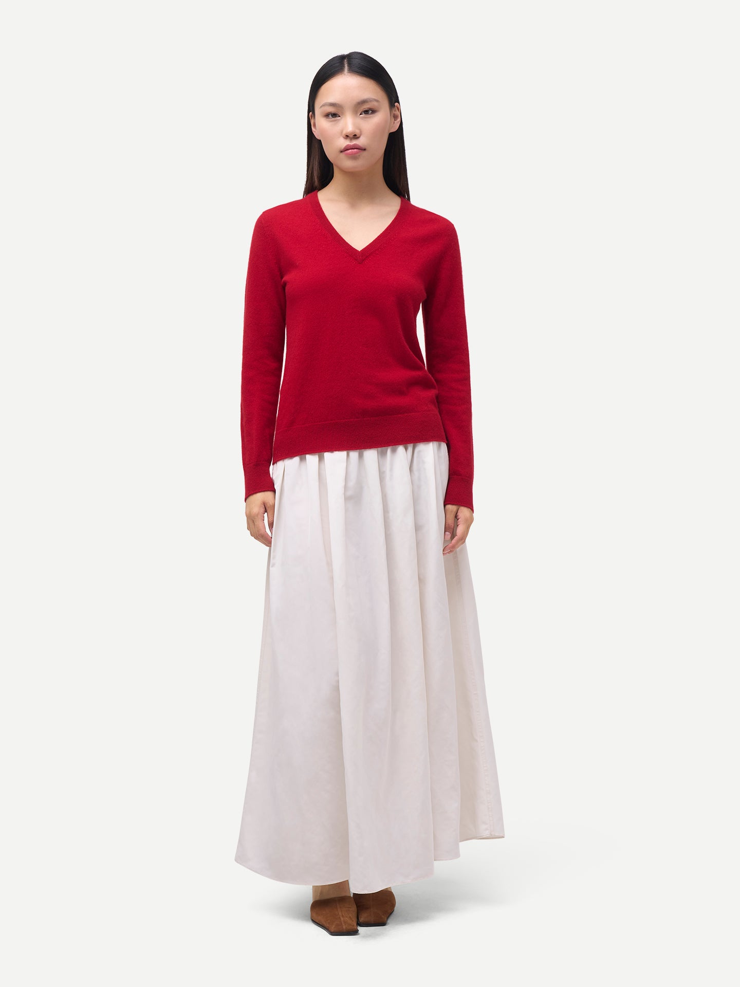 Damen Kaschmirpullover mit V-Ausschnitt