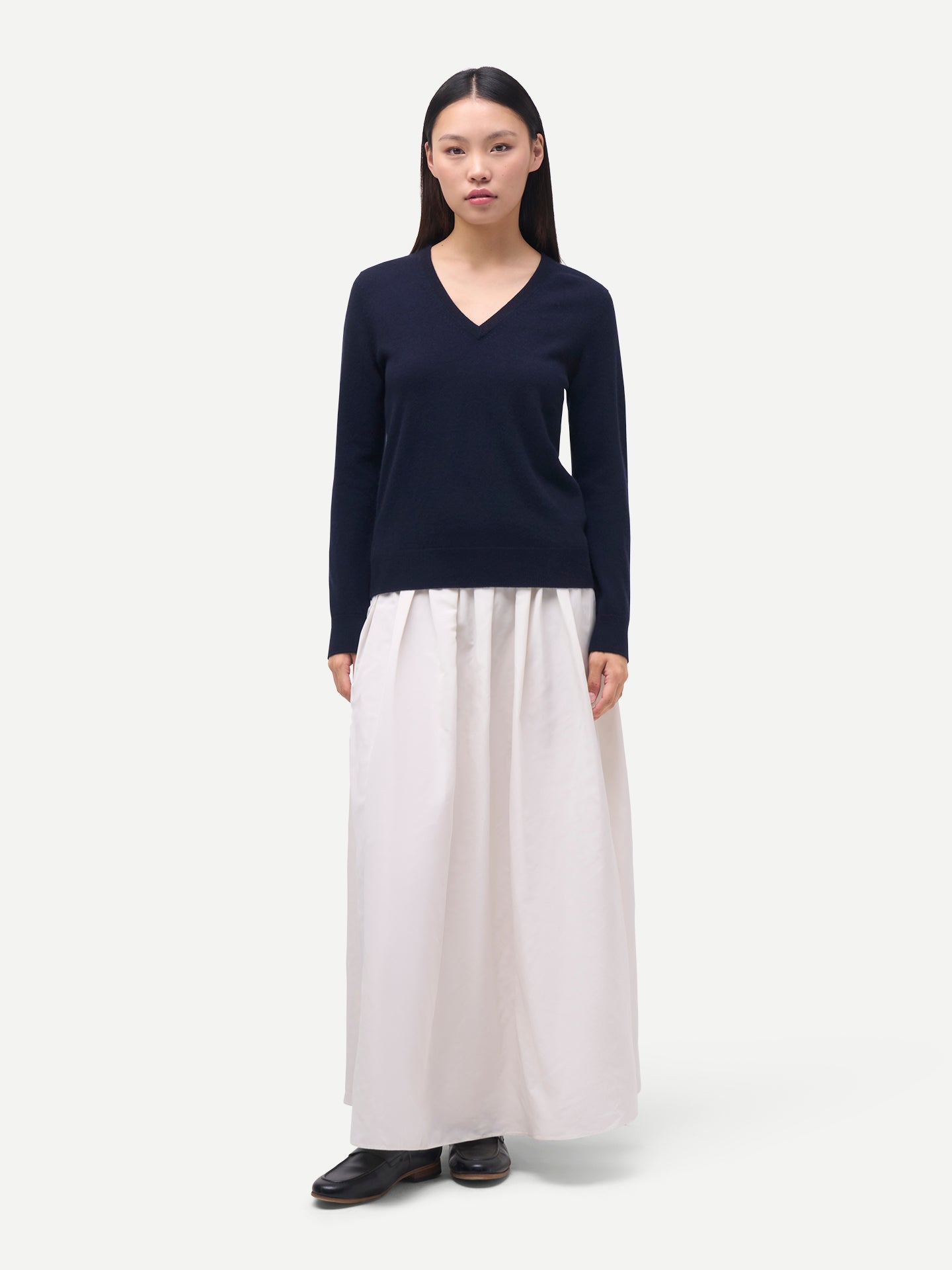 Damen Kaschmirpullover mit V-Ausschnitt