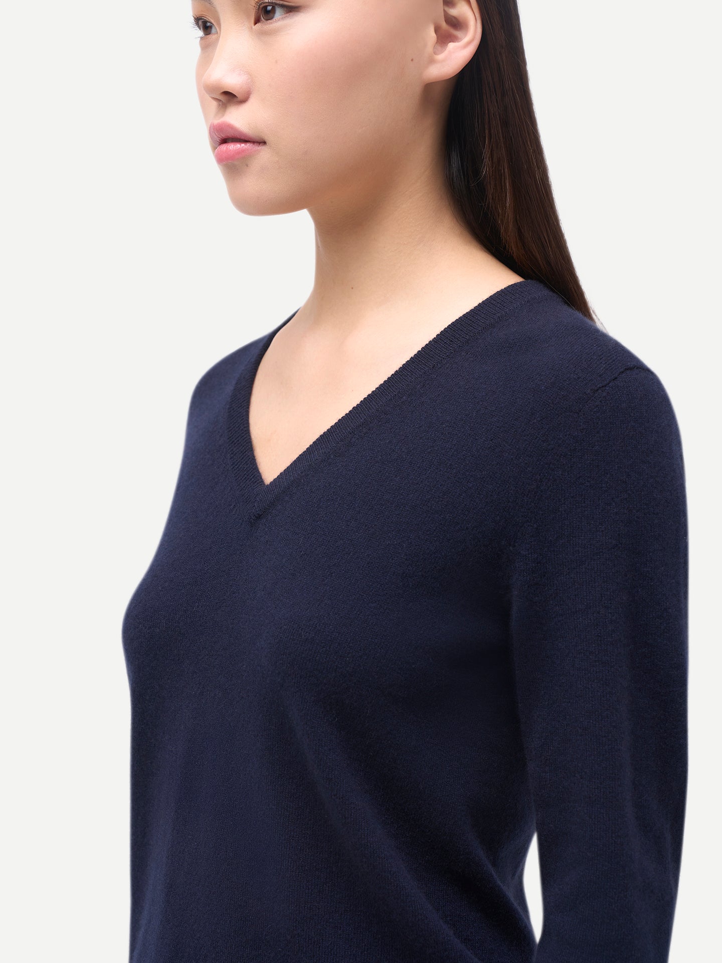 Damen Kaschmirpullover mit V-Ausschnitt