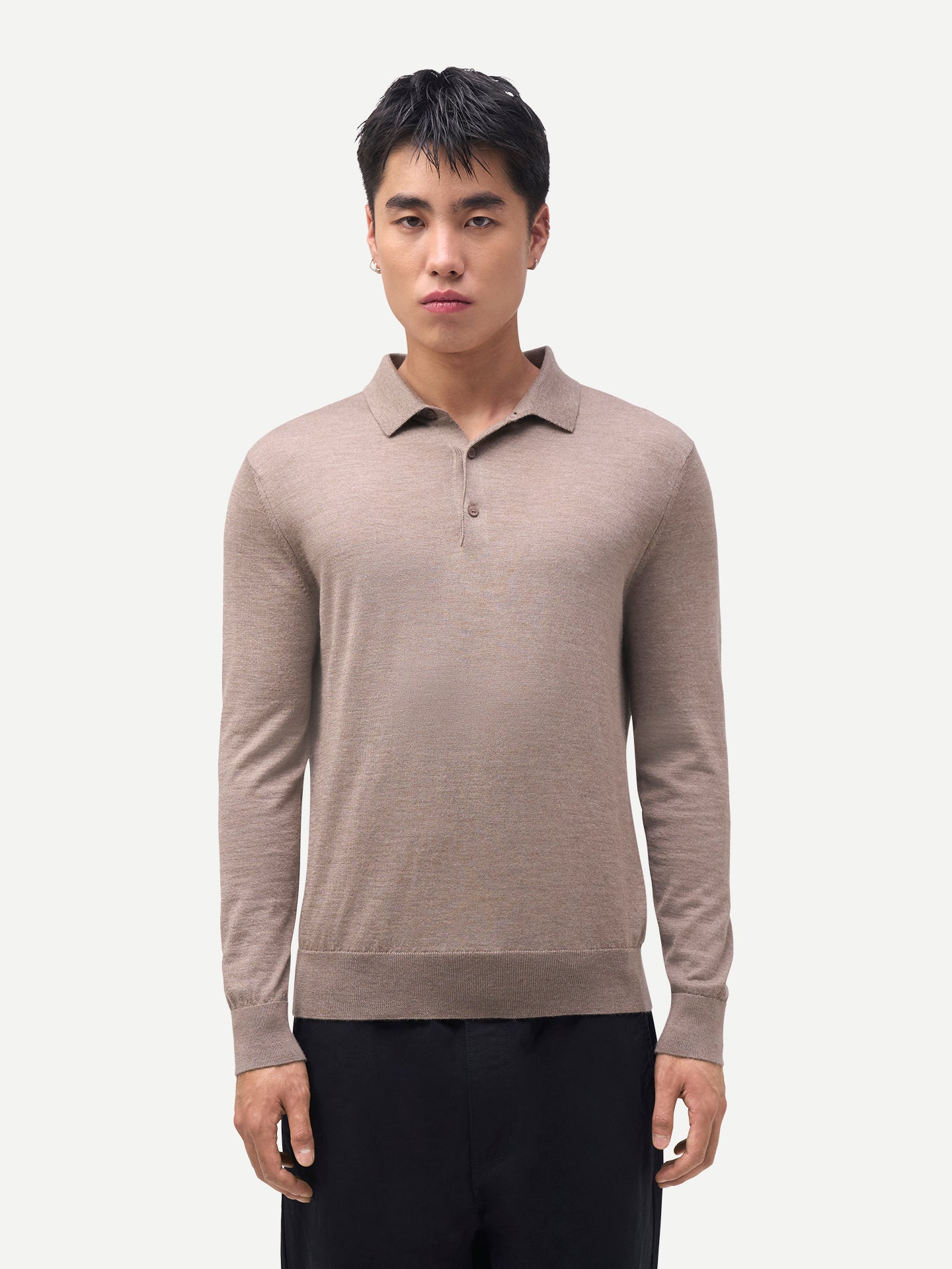 Herren Klassisches Polo-Shirt mit langen Ärmeln