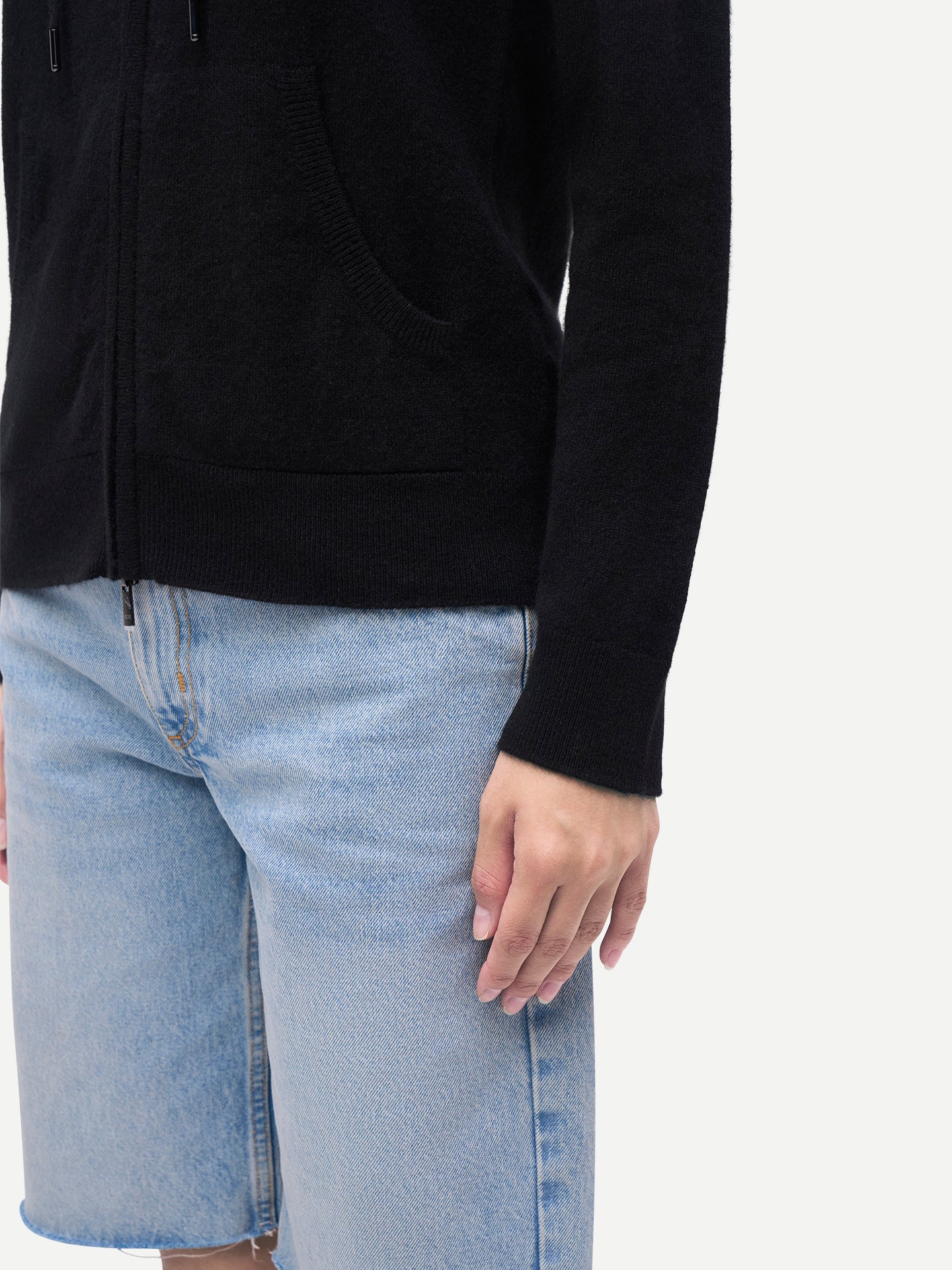 Damen Zip-Hoodie mit Smiley-Tasche