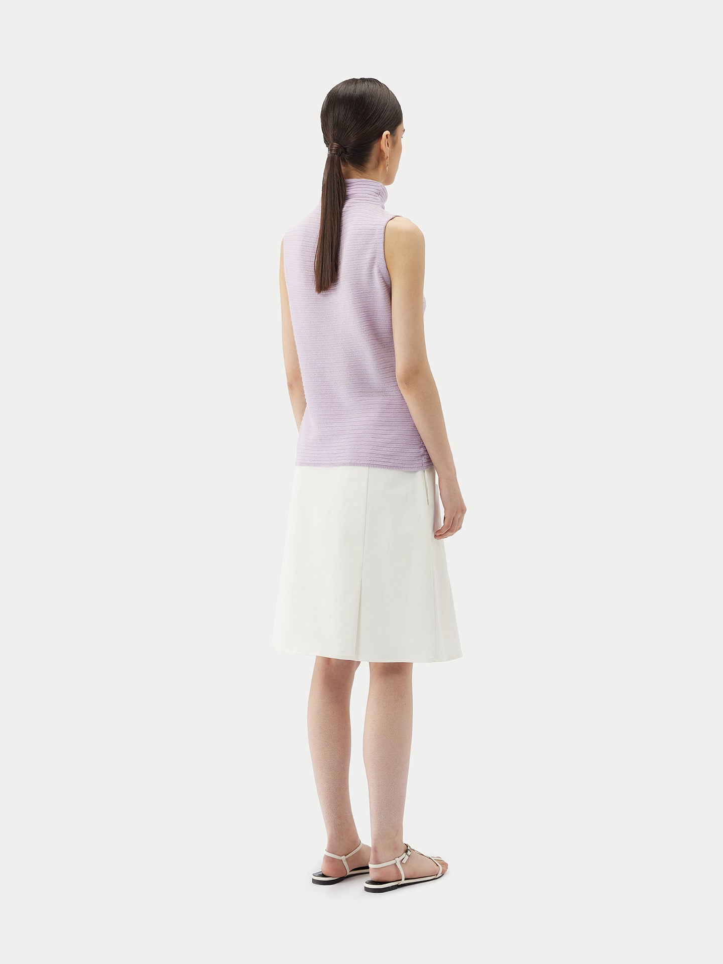 Leichtes Rollkragen-Top aus Kaschmir-Seide