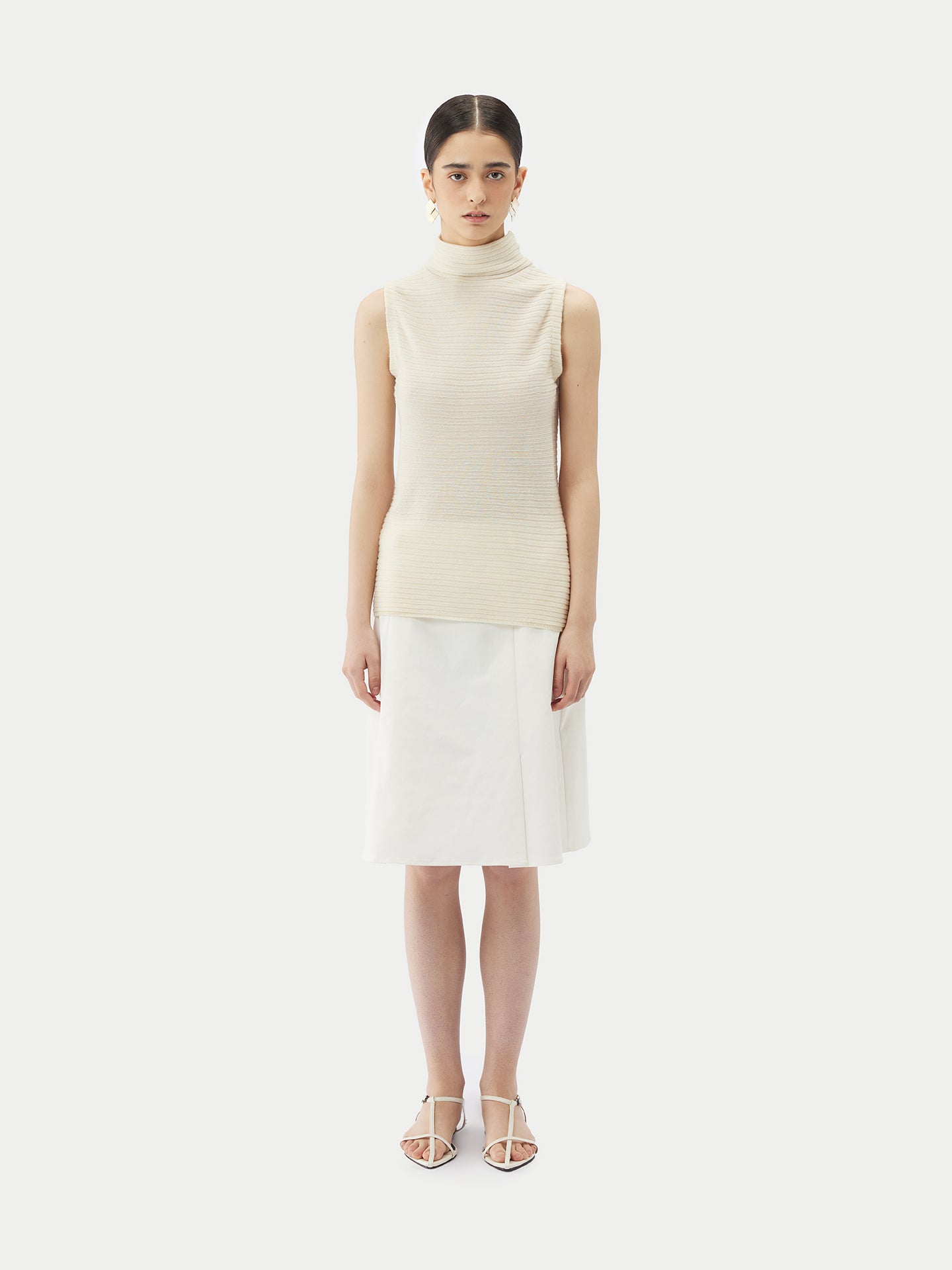 Leichtes Rollkragen-Top aus Kaschmir-Seide