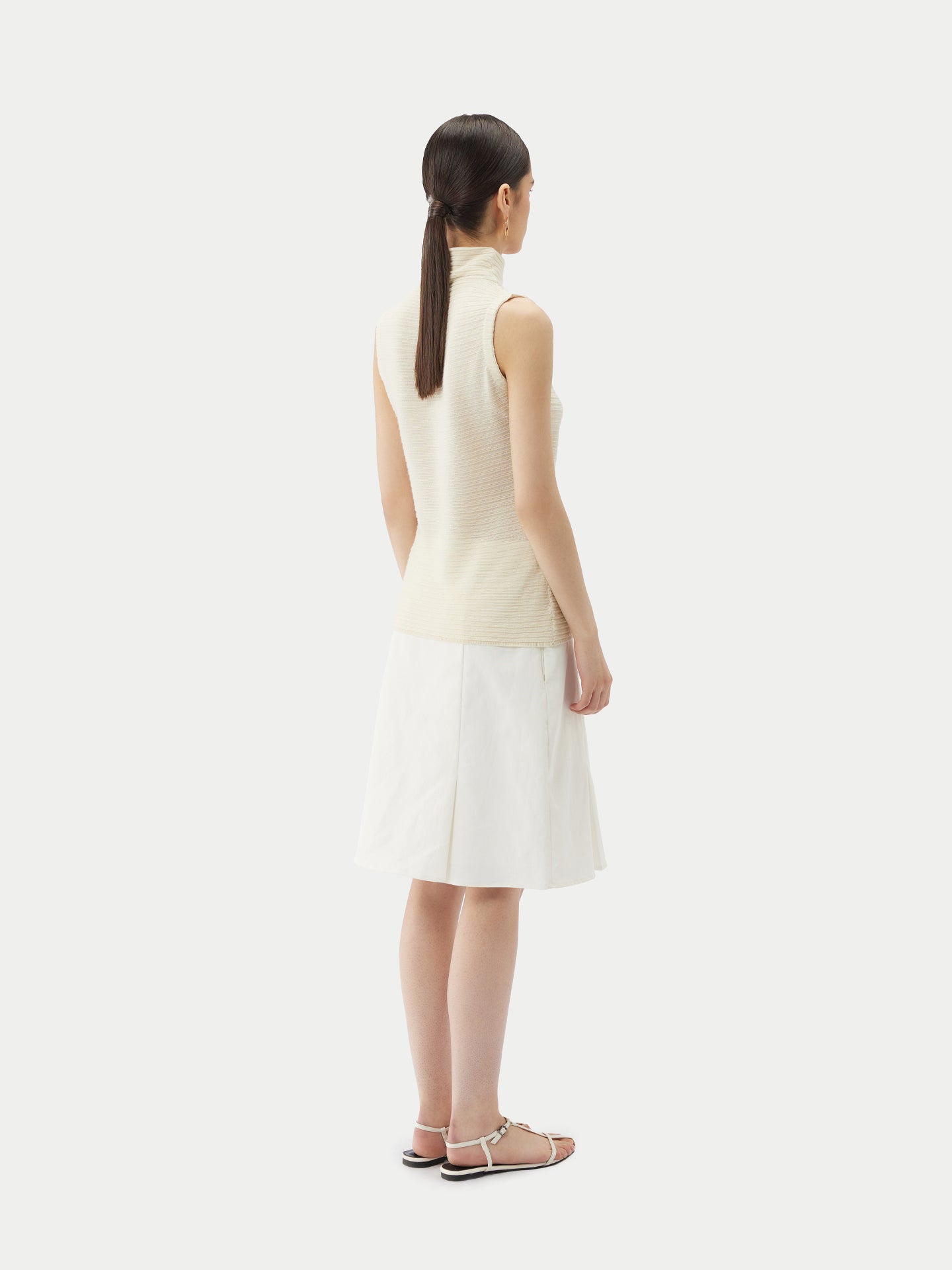 Leichtes Rollkragen-Top aus Kaschmir-Seide