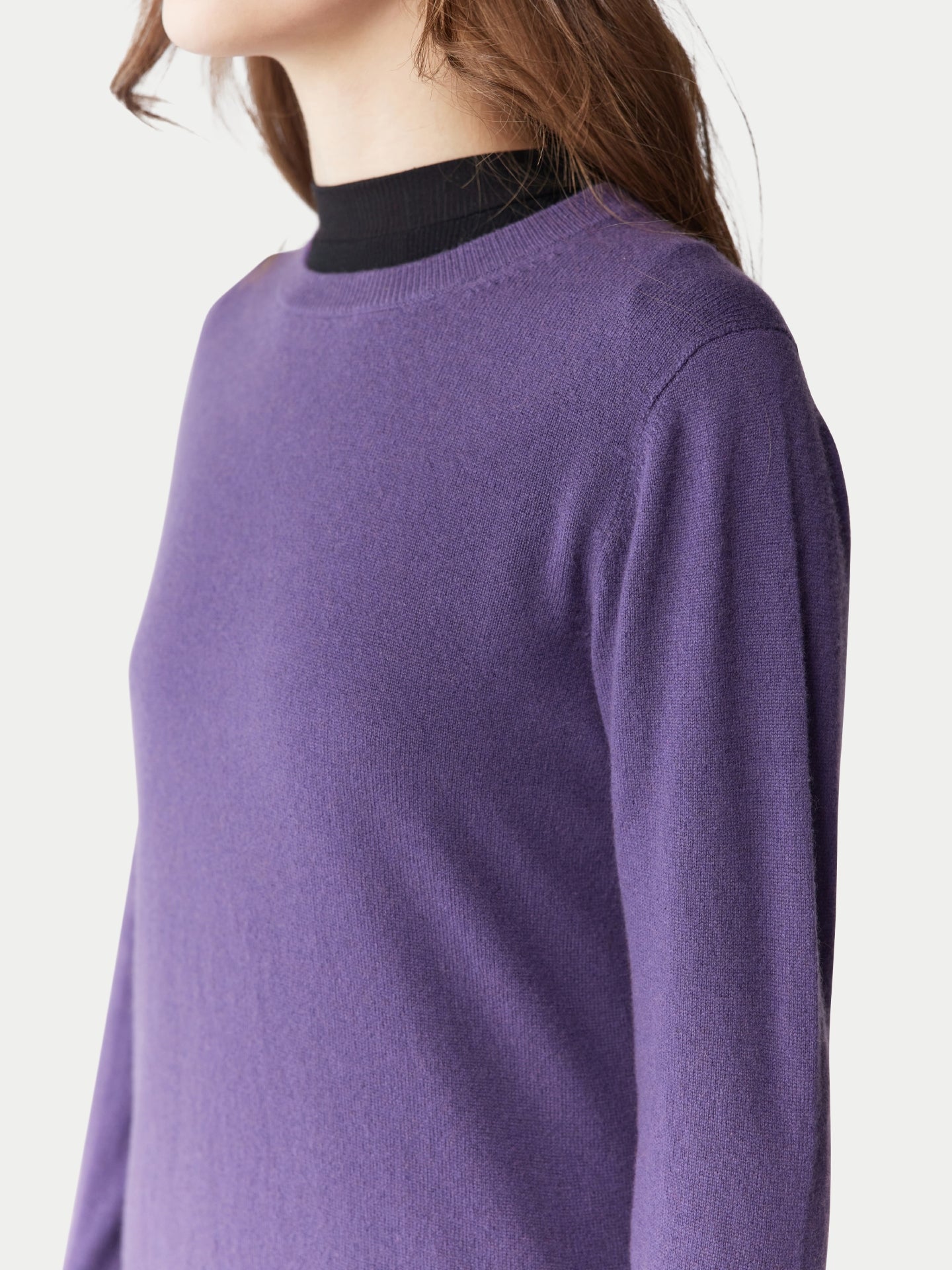 Basic R-Ausschnitt Kaschmirpullover