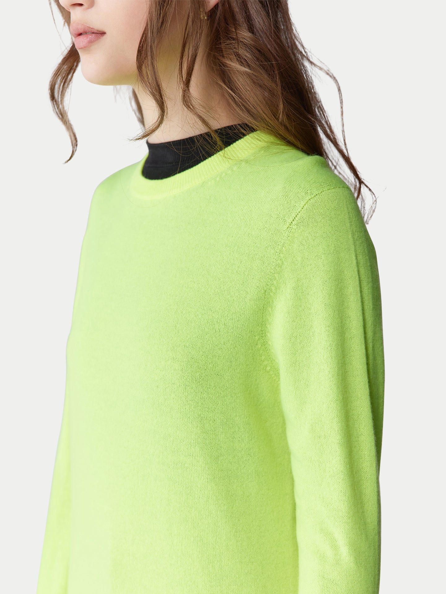Basic R-Ausschnitt Kaschmirpullover