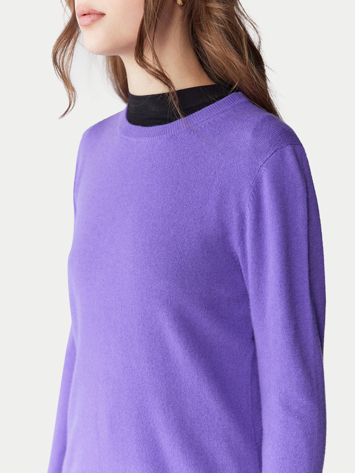 Basic R-Ausschnitt Kaschmirpullover