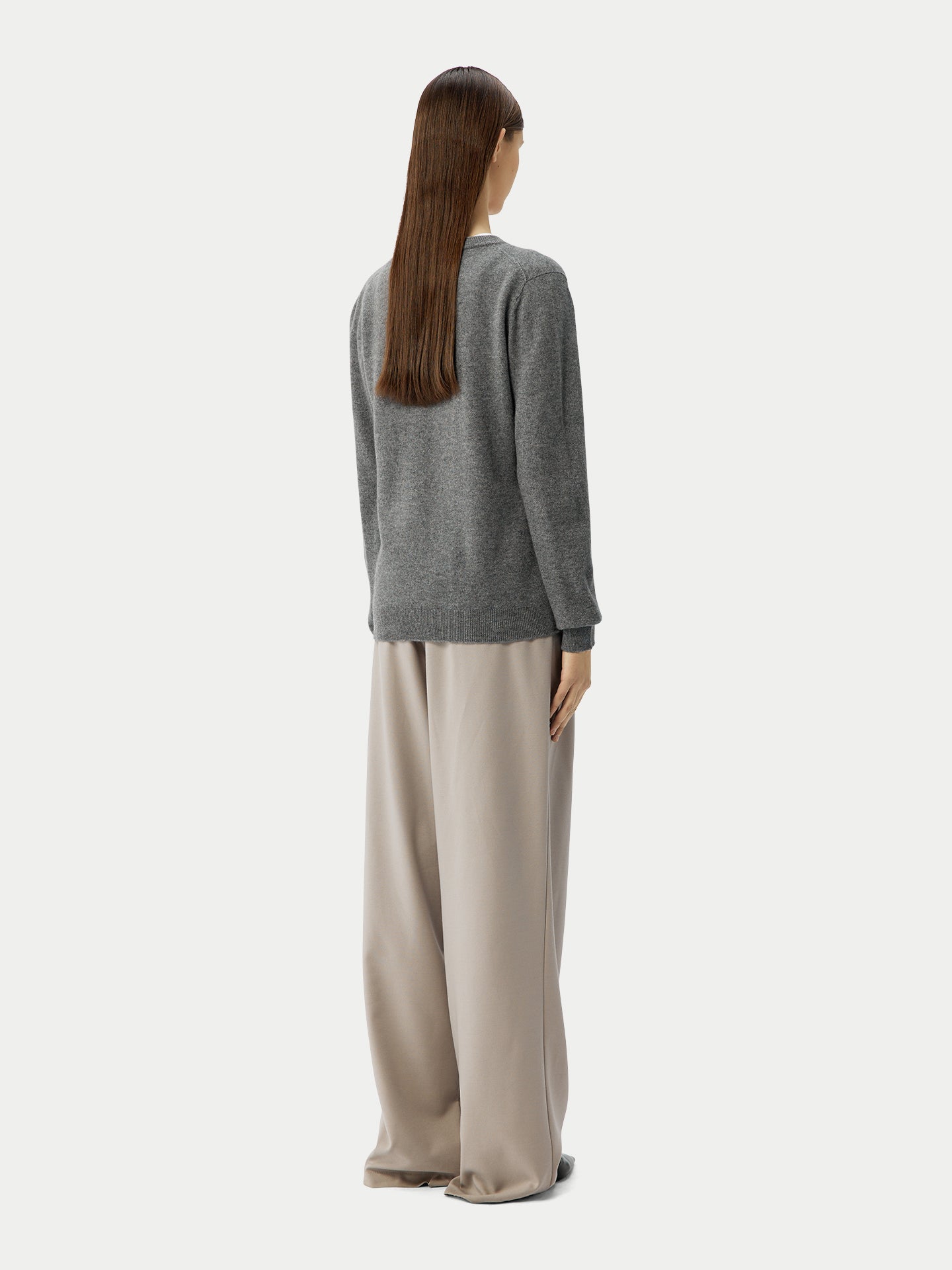 Basic V-Ausschnitt Kaschmirstrickjacke