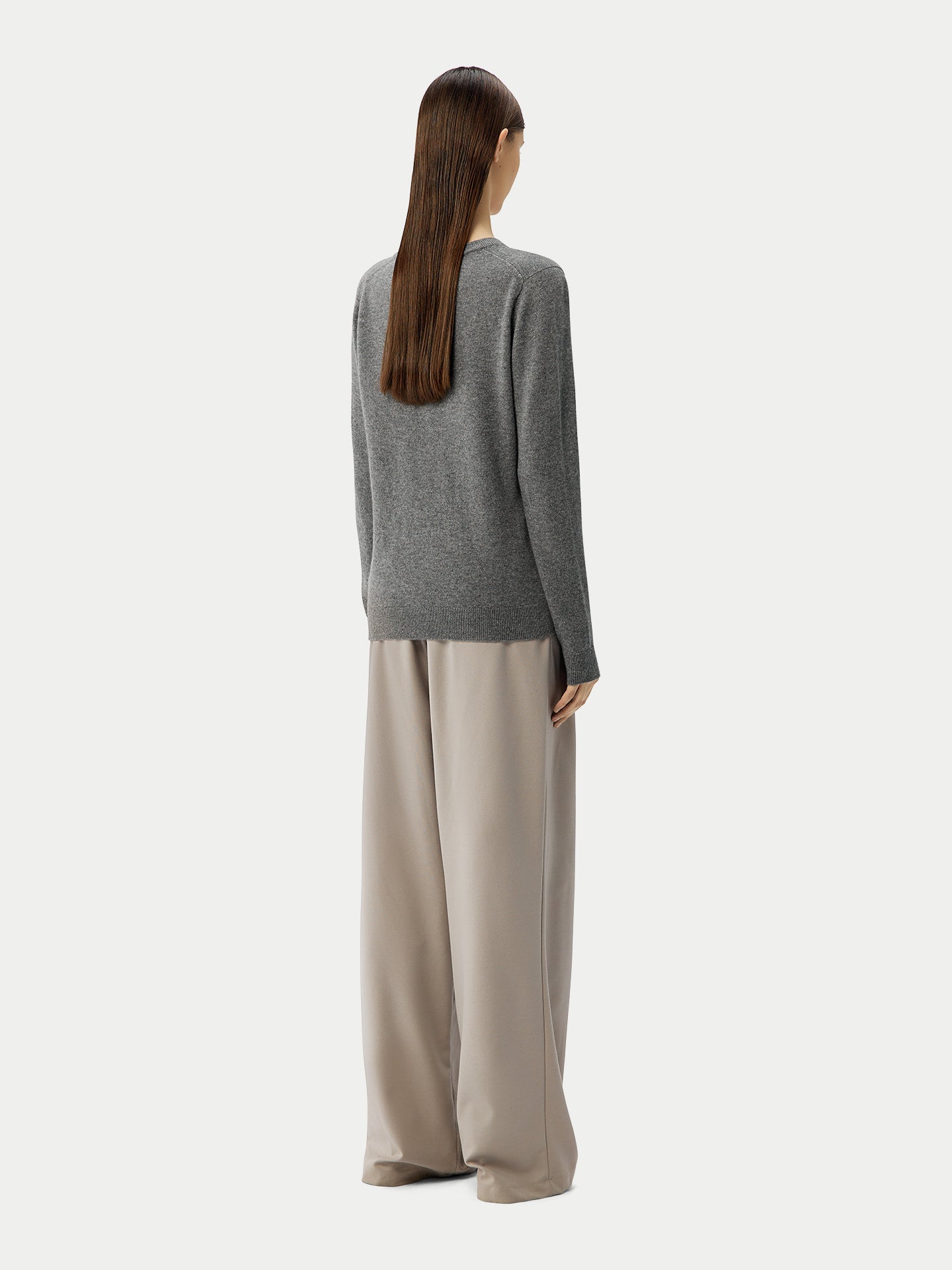 Basic V-Ausschnitt Kaschmirpullover