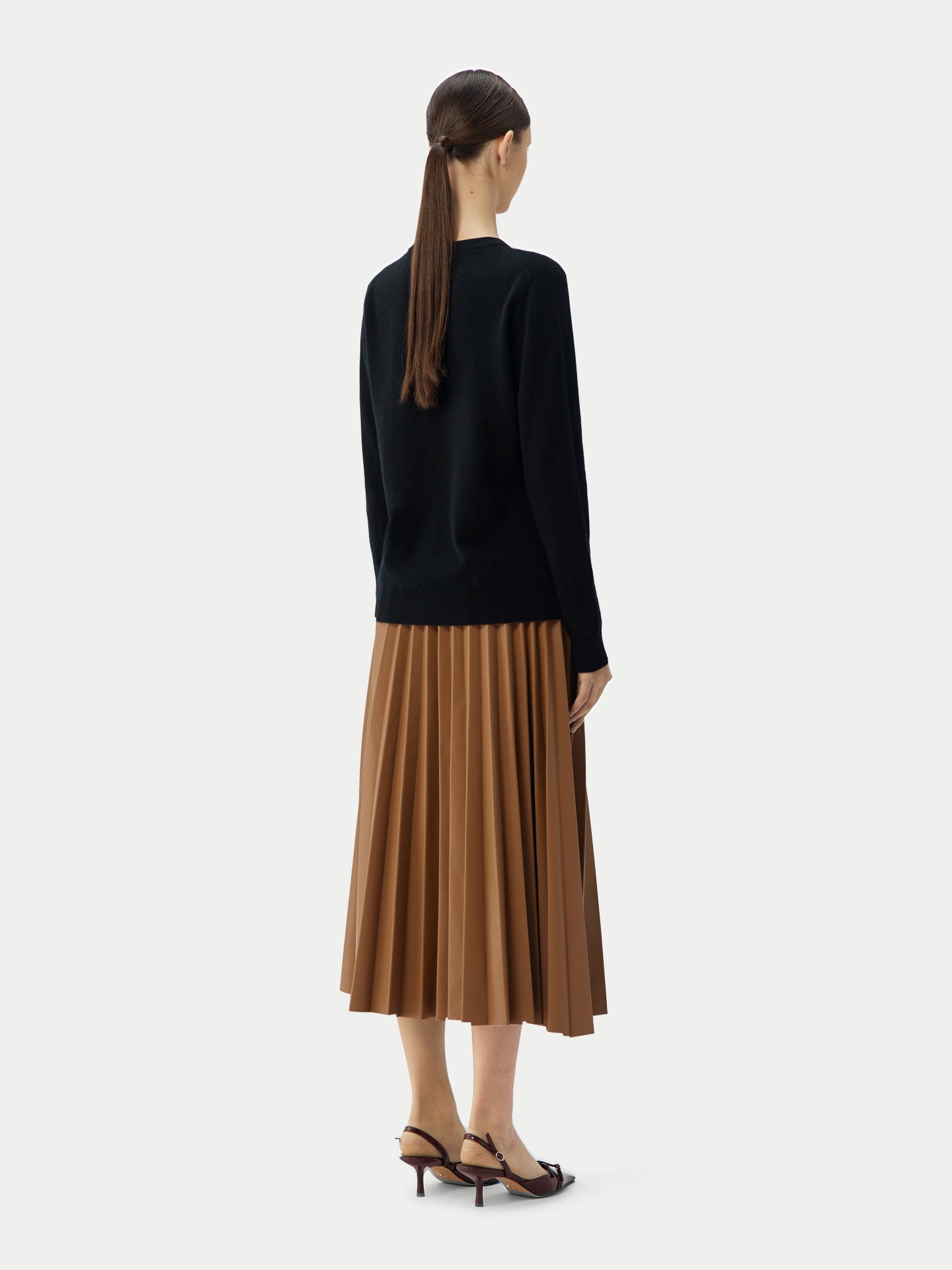 Basic B-Ausschnitt Kaschmirstrickjacke