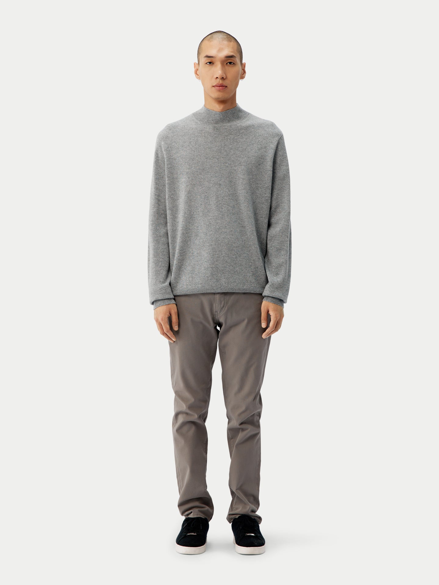 Basic Stehkragenpullover aus Kaschmir