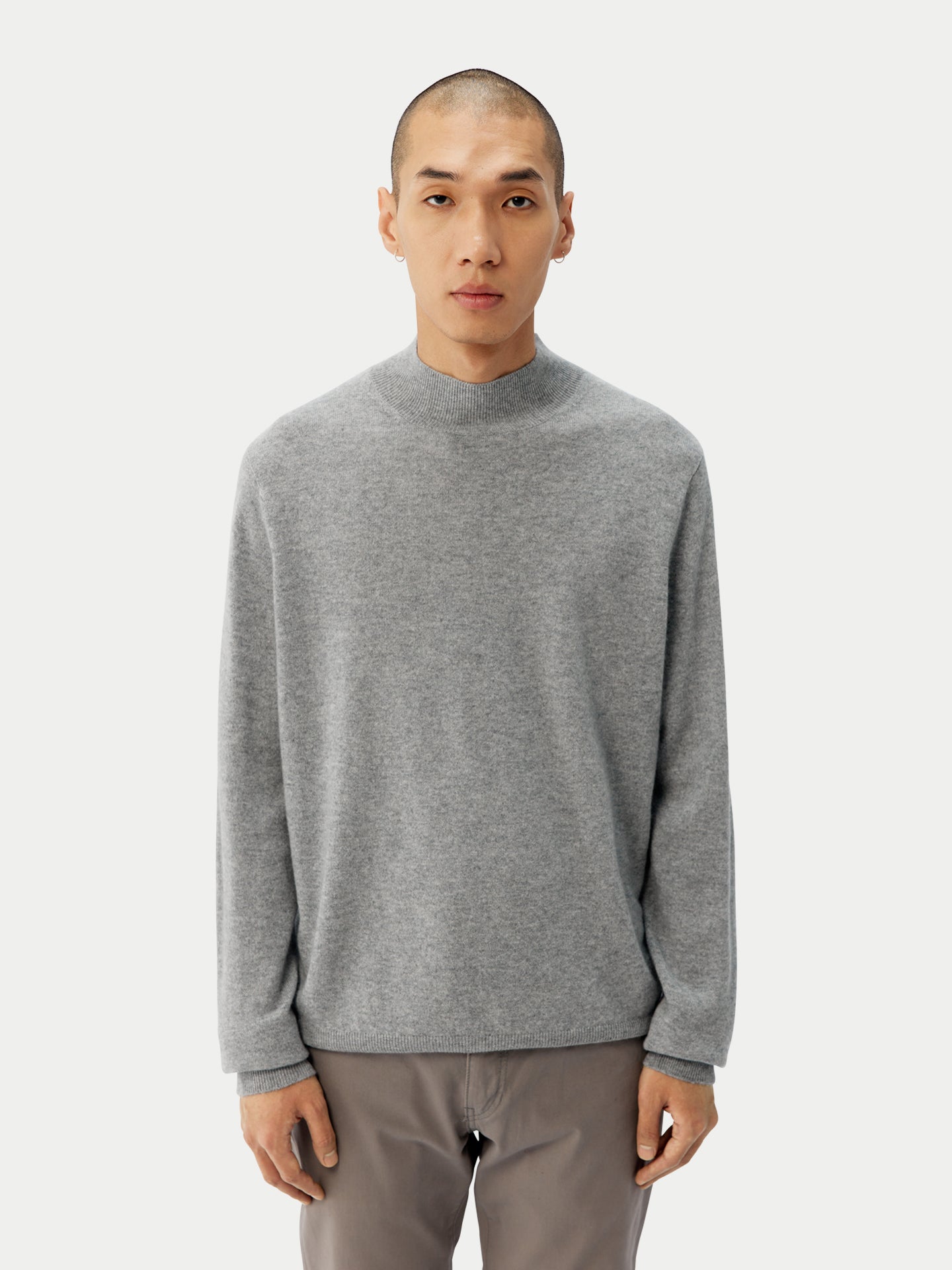 Basic Stehkragenpullover aus Kaschmir