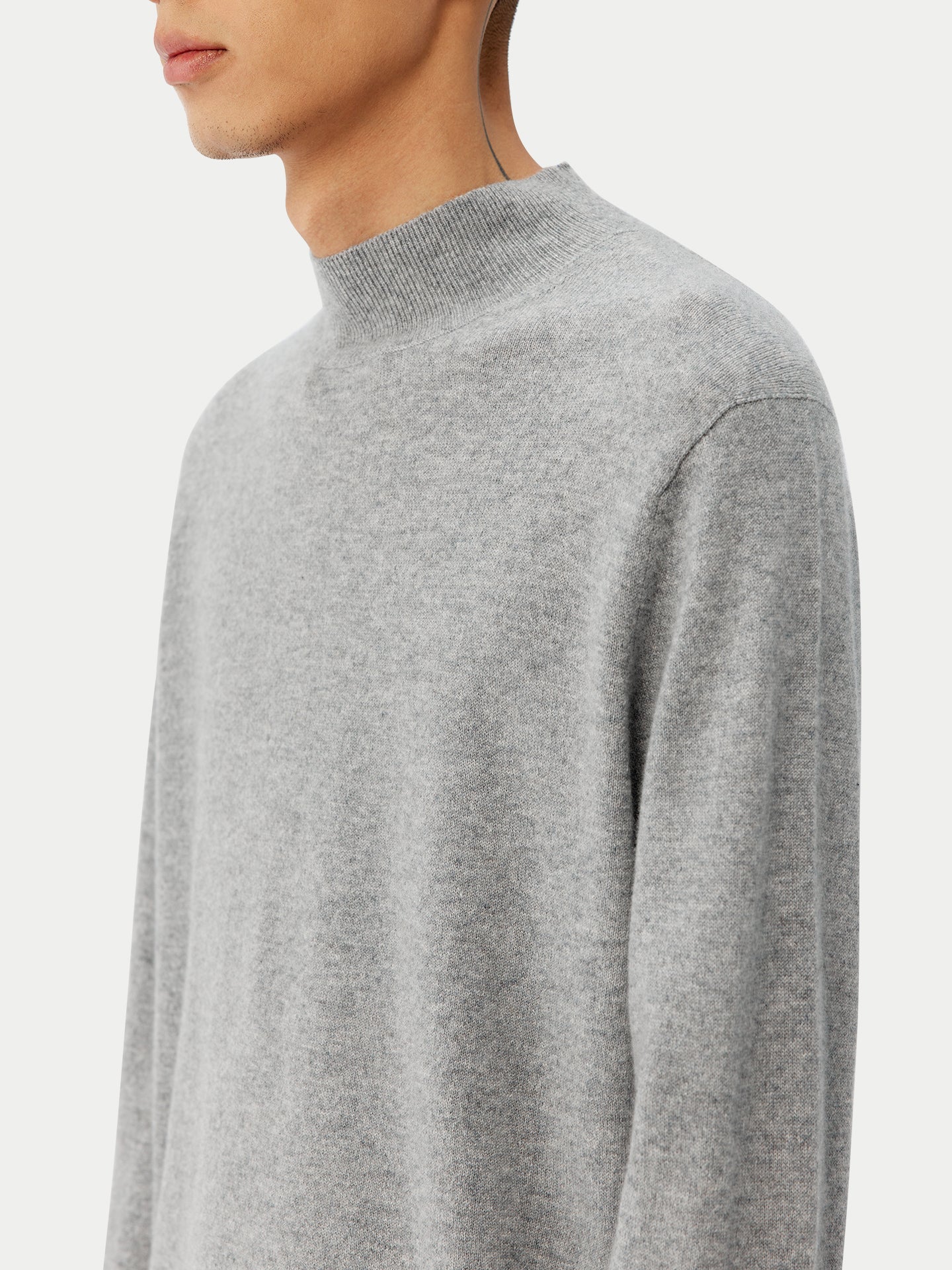 Basic Stehkragenpullover aus Kaschmir