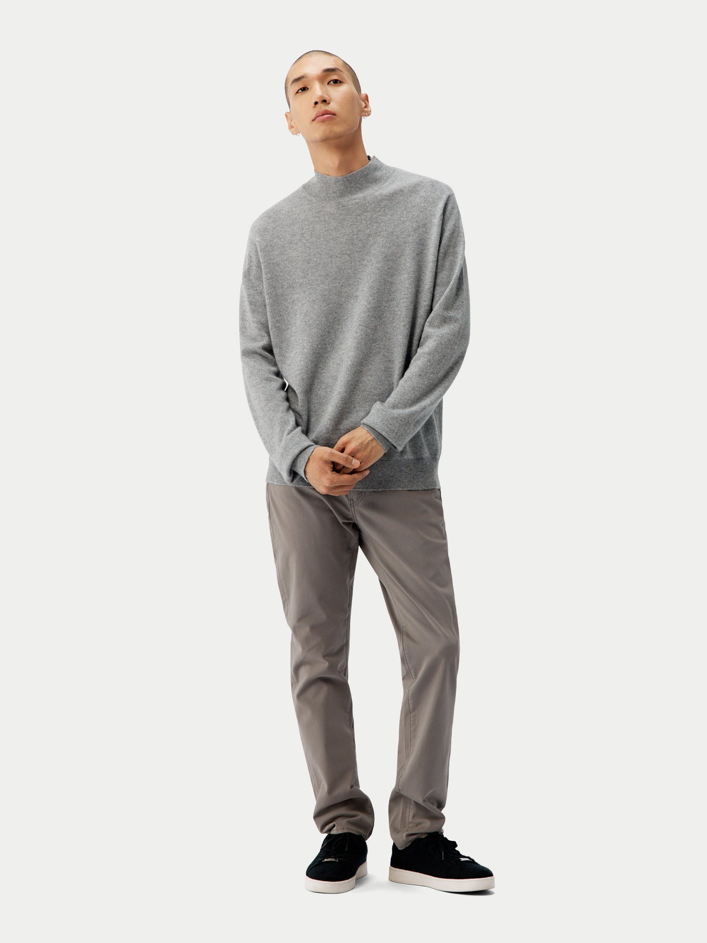 Basic Stehkragenpullover aus Kaschmir