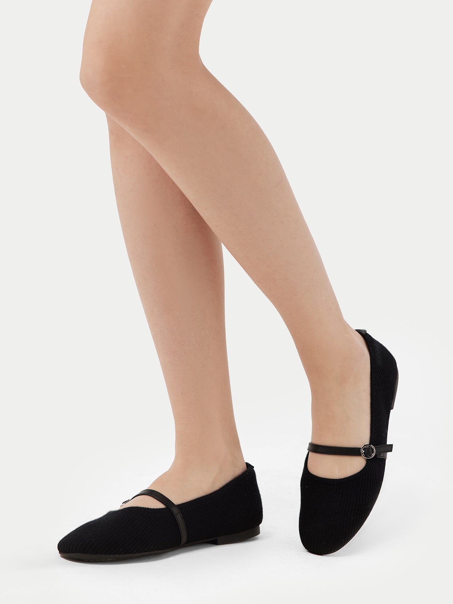 Strick-Ballerinas aus mercerisierter Wolle und Kaschmir