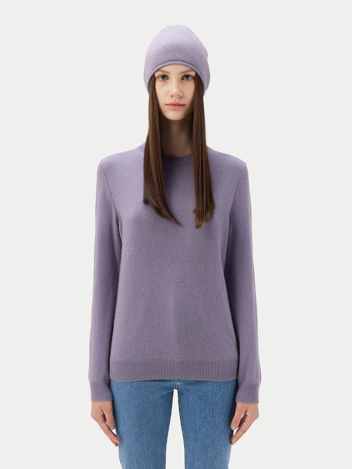 Damen Kaschmir 99€ Set aus Pullover und Mütze Rosa - Gobi Cashmere