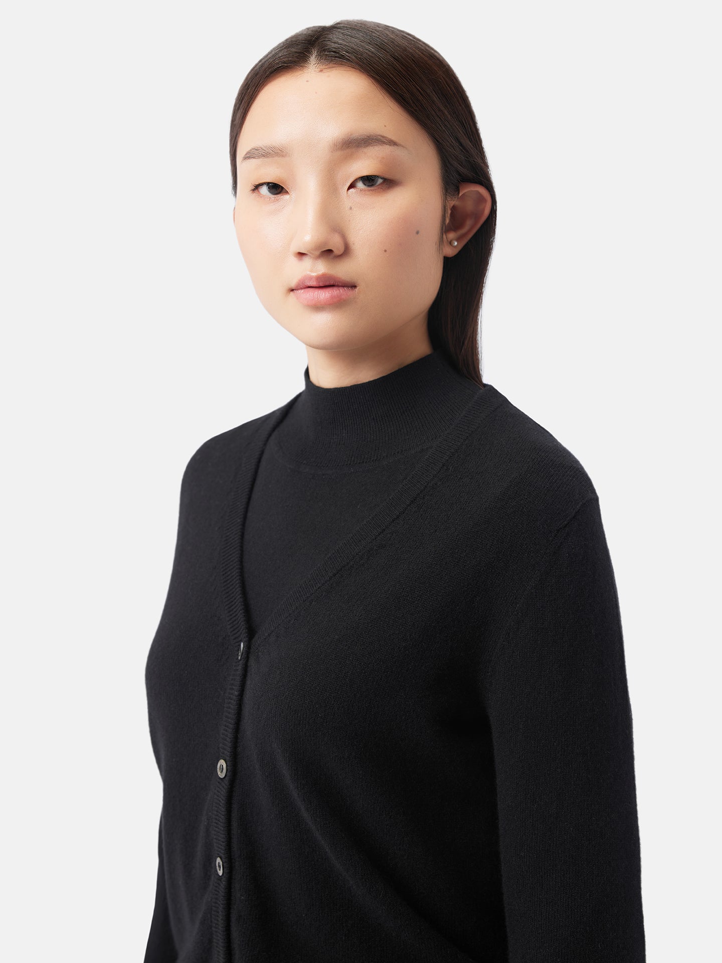 Basic V-Ausschnitt Kaschmirstrickjacke