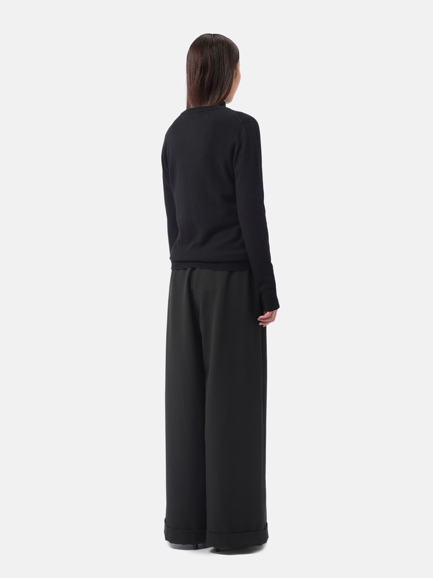 Basic V-Ausschnitt Kaschmirstrickjacke
