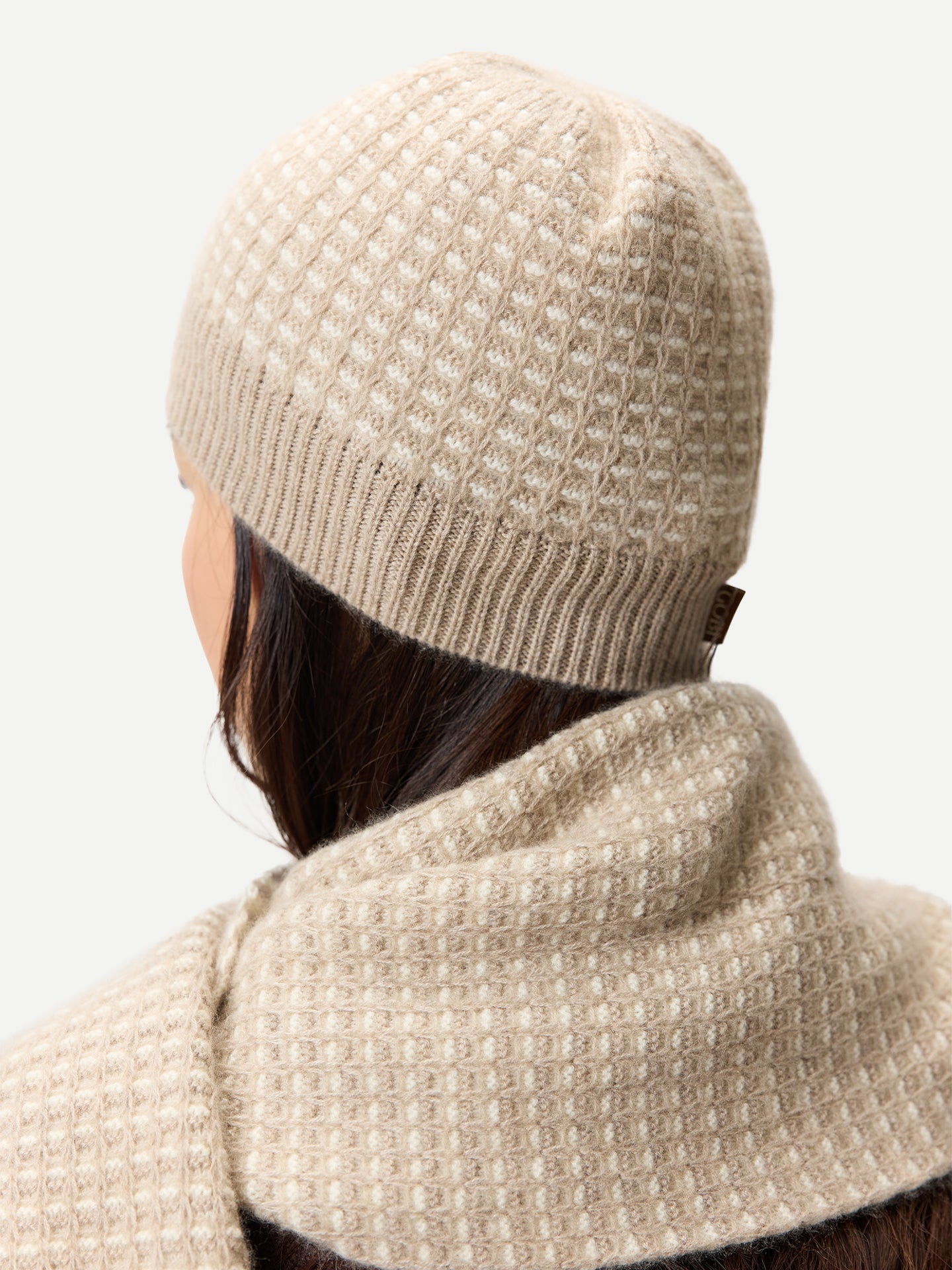 Waffelstrick Kaschmir-Mütze Warmes Gray - Gobi Cashmere