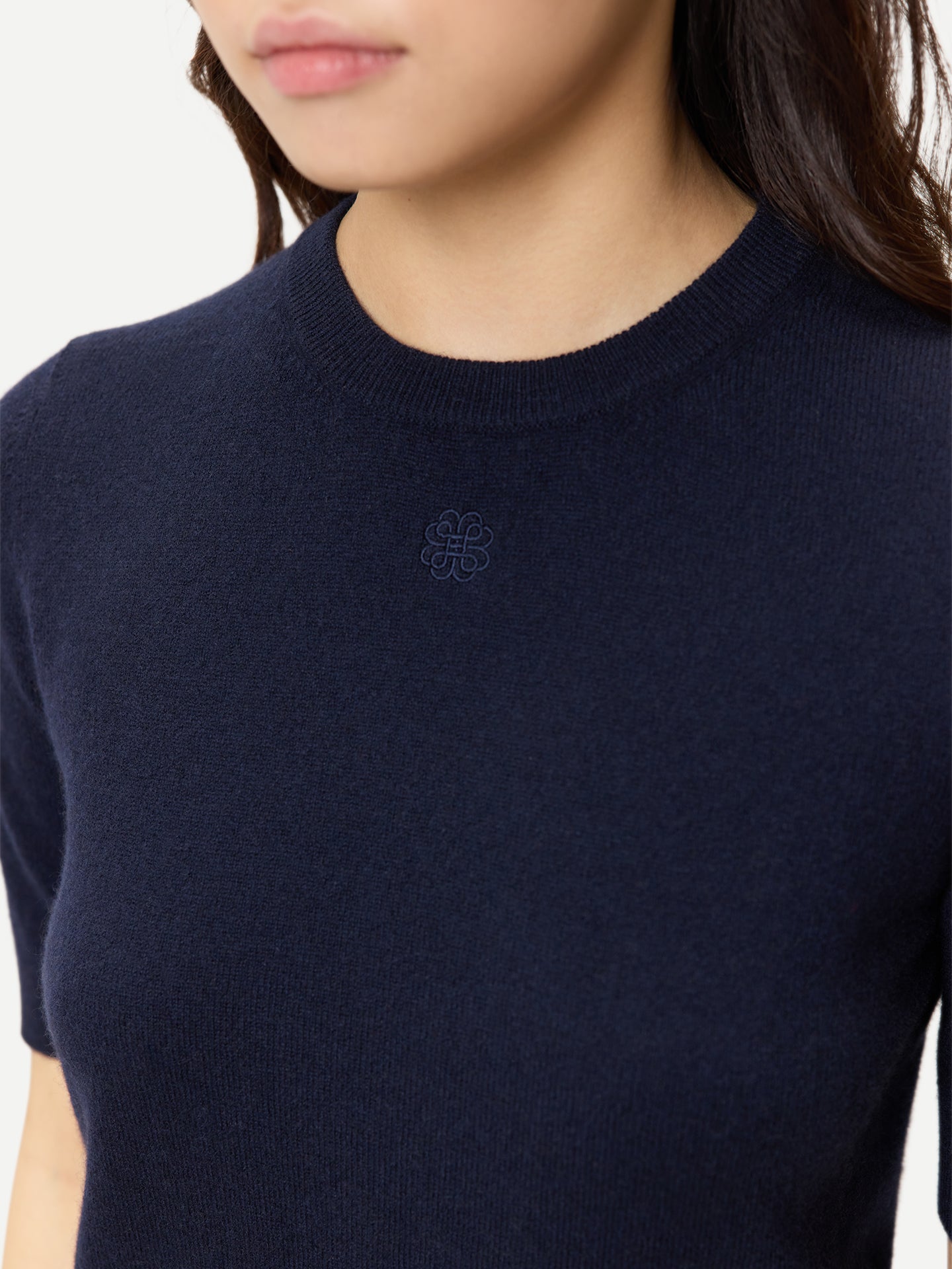 Kaschmir-Pullover mit kurzen Ärmeln