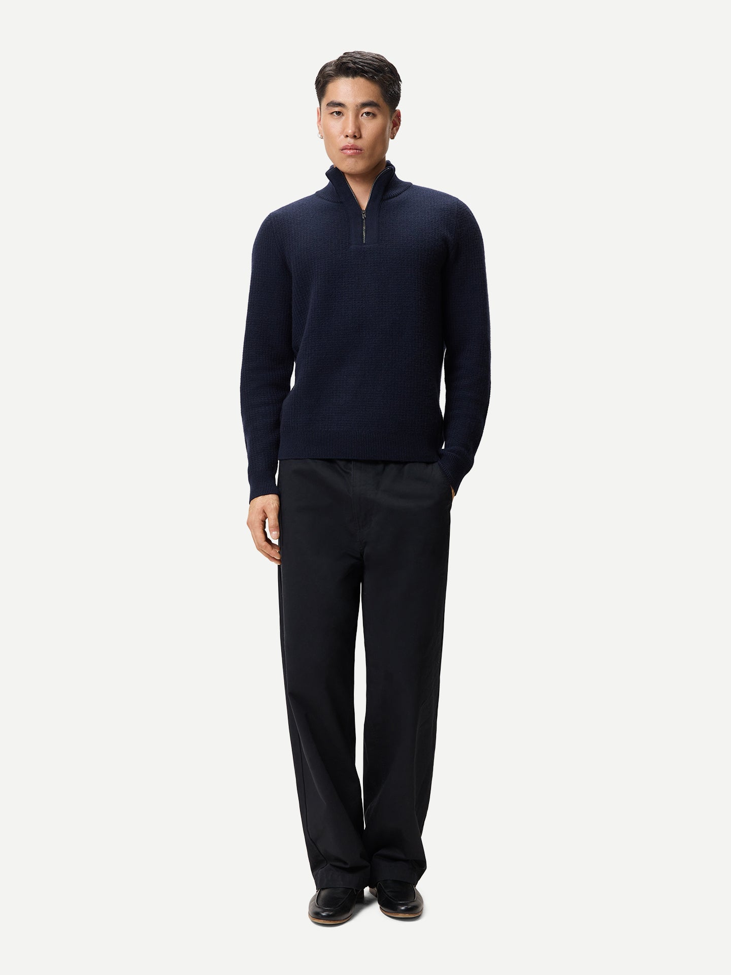 Herren Kaschmir-Pullover im Waffelstrick
