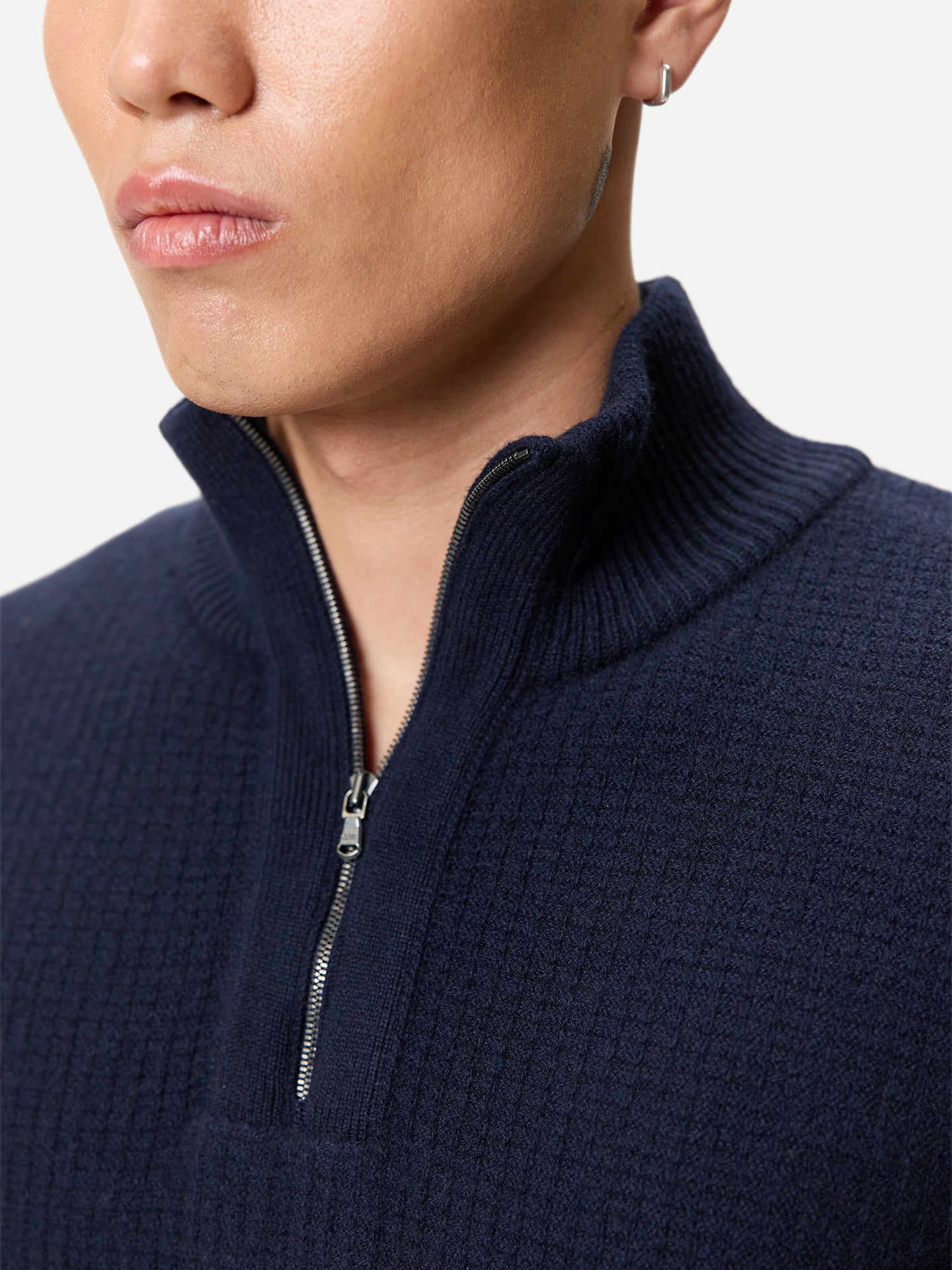 Herren Kaschmir-Pullover im Waffelstrick