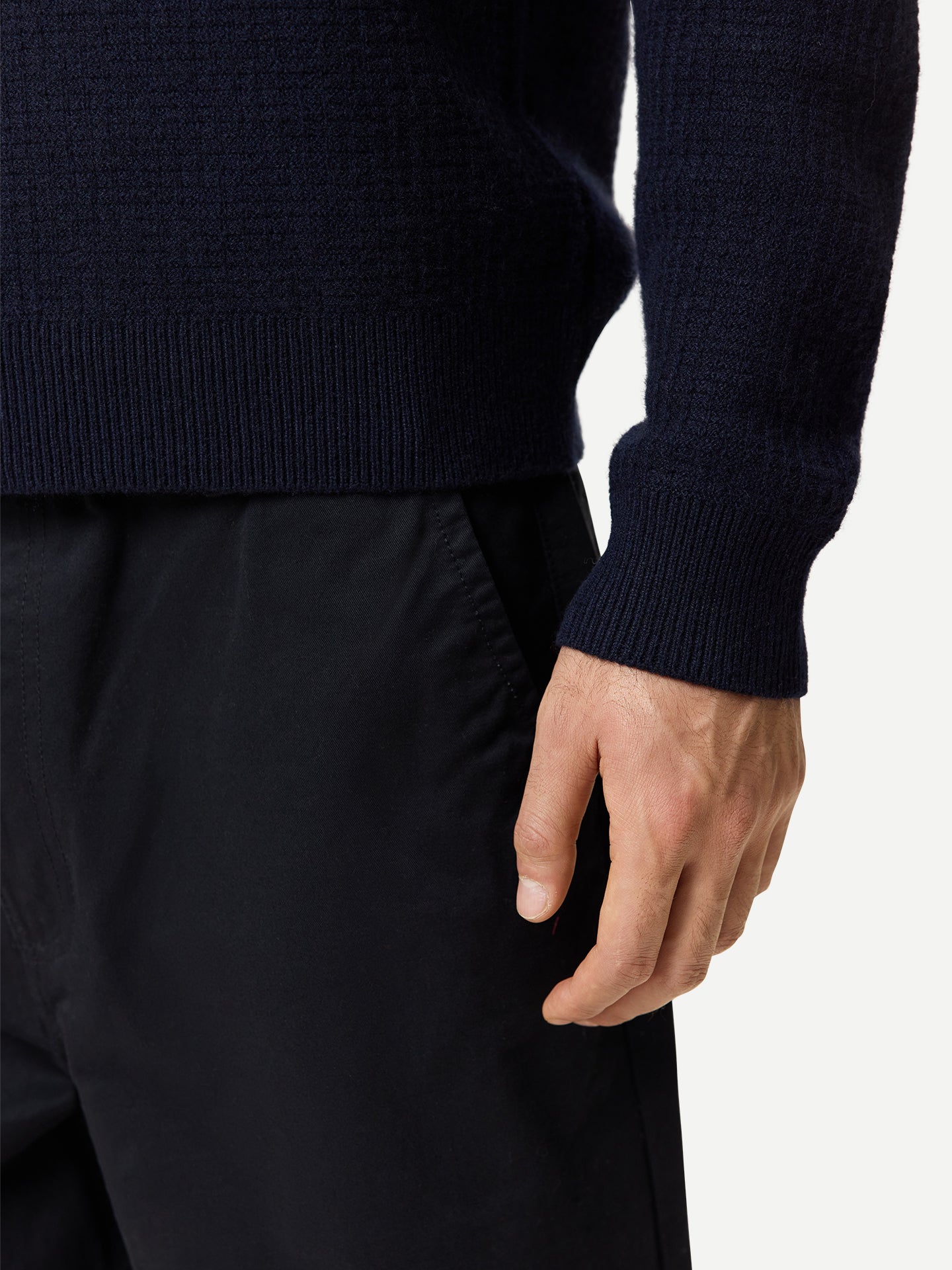 Herren Kaschmir-Pullover im Waffelstrick