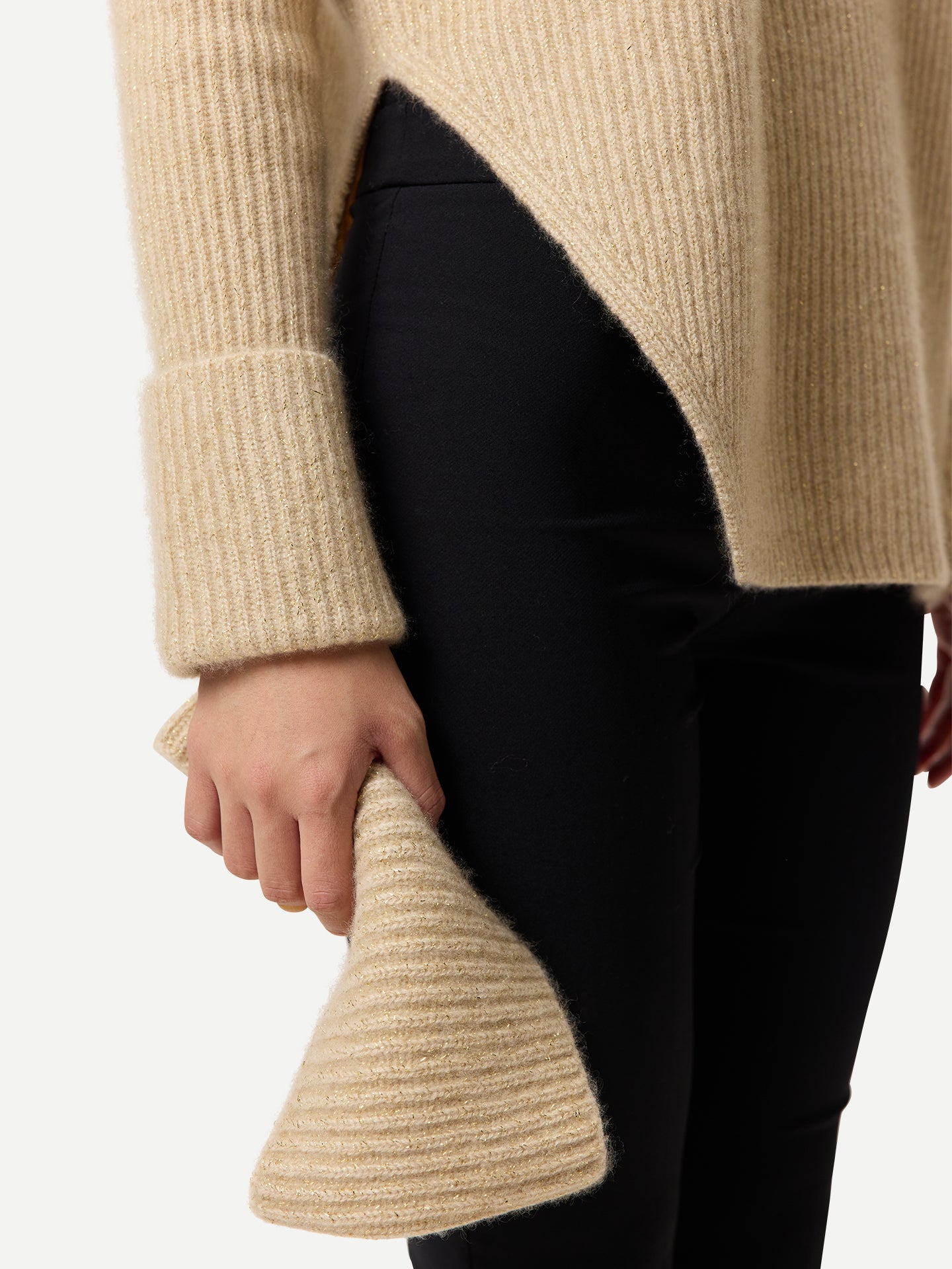 Kaschmir-Pullover mit Abnehmbarem Kragen Beige - Gobi Cashmere