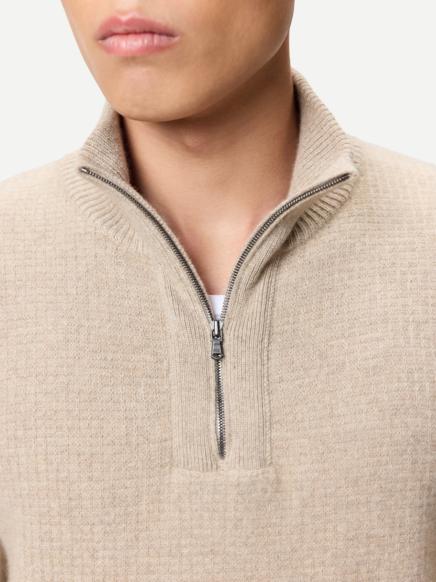 Herren Kaschmir-Pullover im Waffelstrick