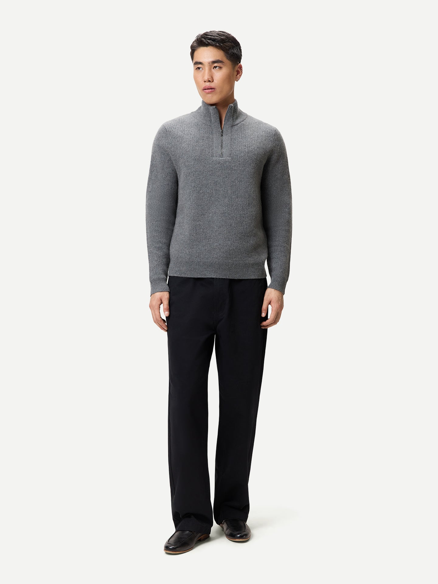 Herren Kaschmir-Pullover im Waffelstrick