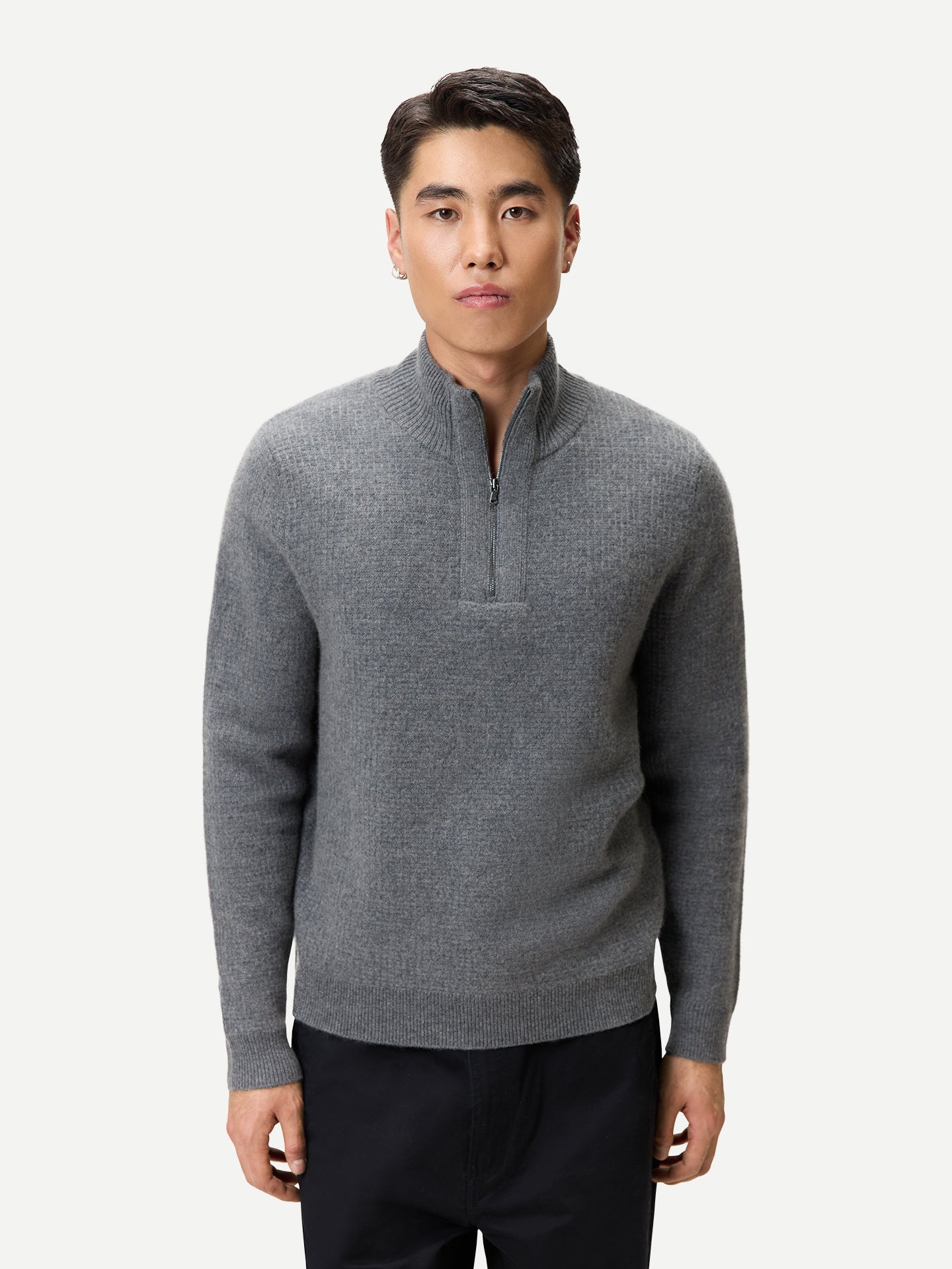 Herren Kaschmir-Pullover im Waffelstrick