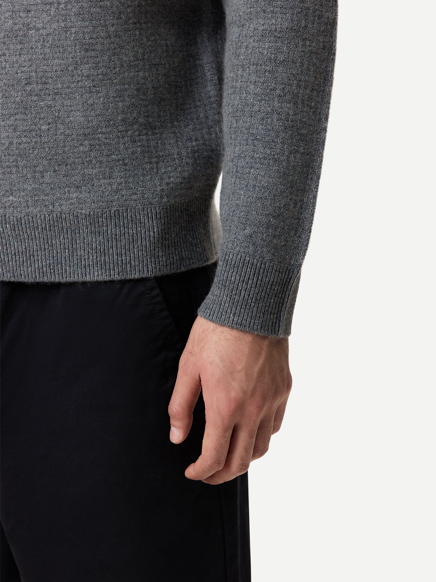 Herren Kaschmir-Pullover im Waffelstrick