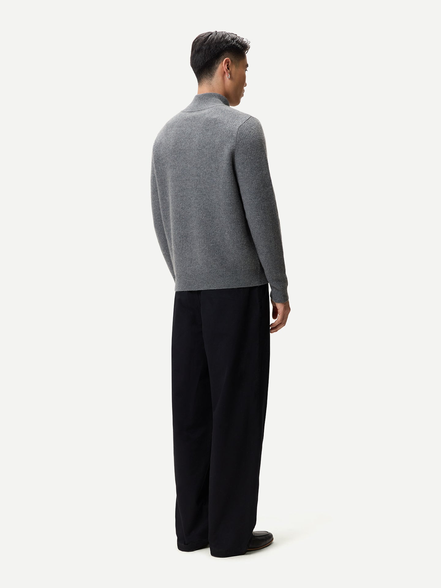 Herren Kaschmir-Pullover im Waffelstrick