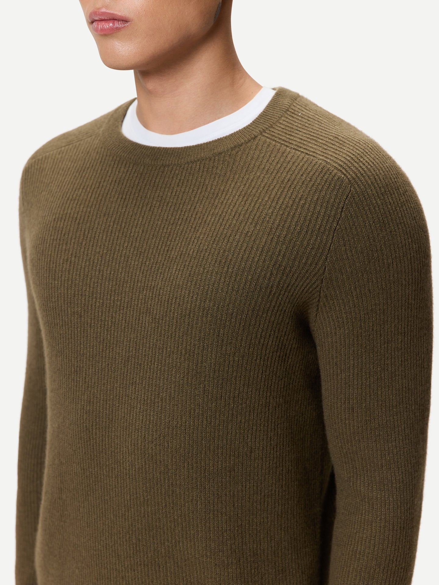Herren Kaschmir-Pullover mit Rippenstrick