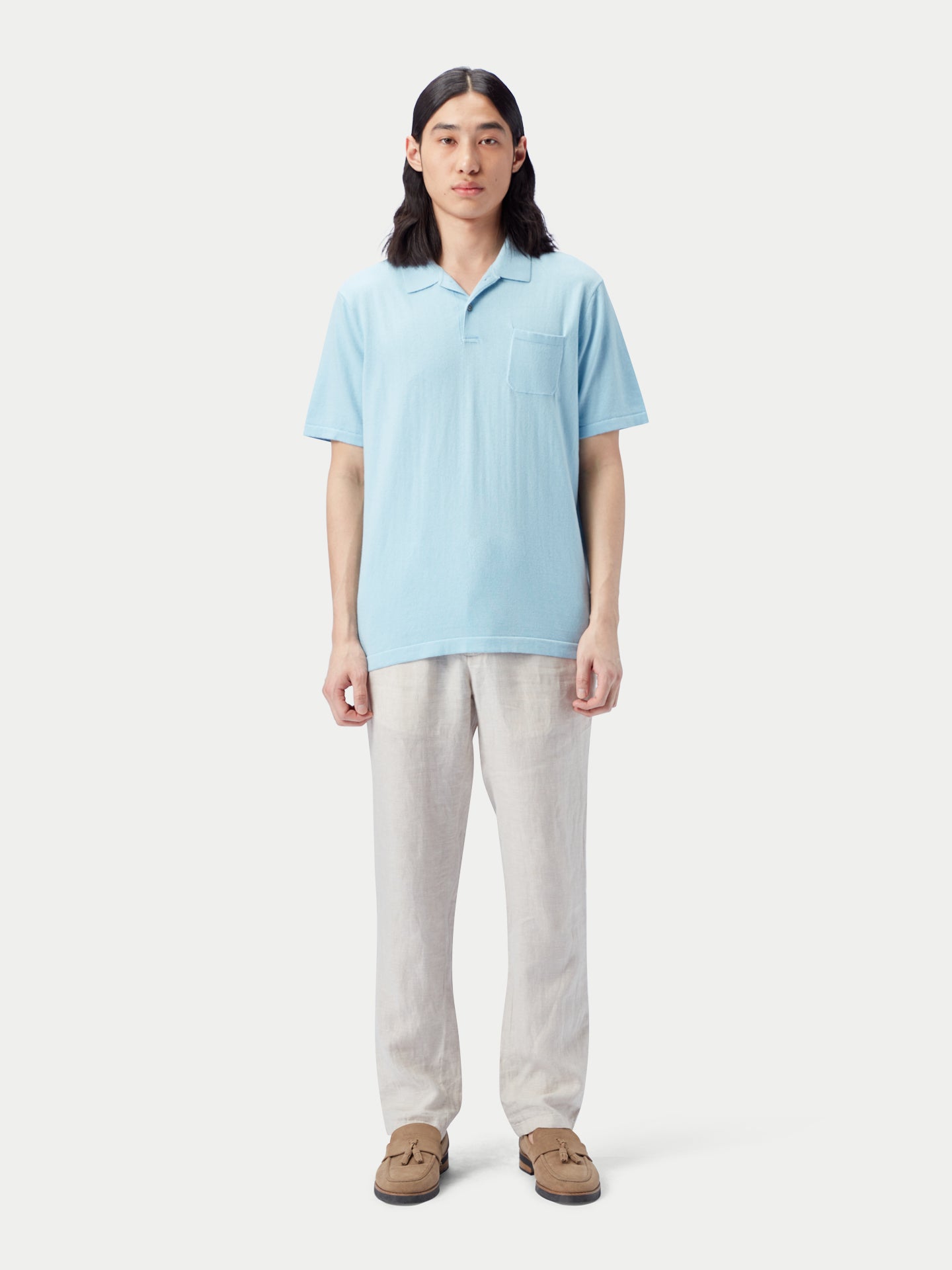 Poloshirt aus Baumwoll-Seiden-Kaschmir-Mischung