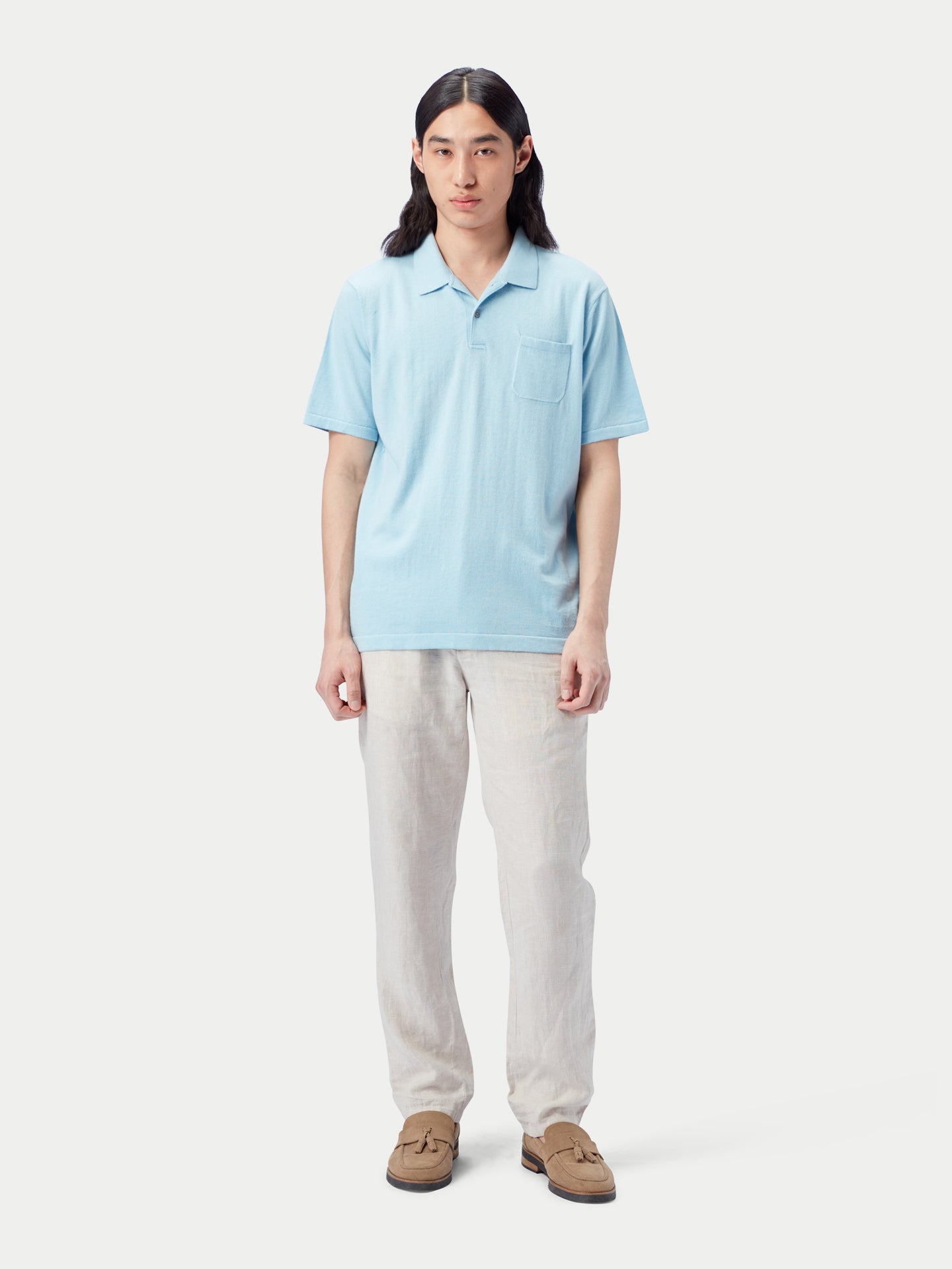 Poloshirt aus Baumwoll-Seiden-Kaschmir-Mischung