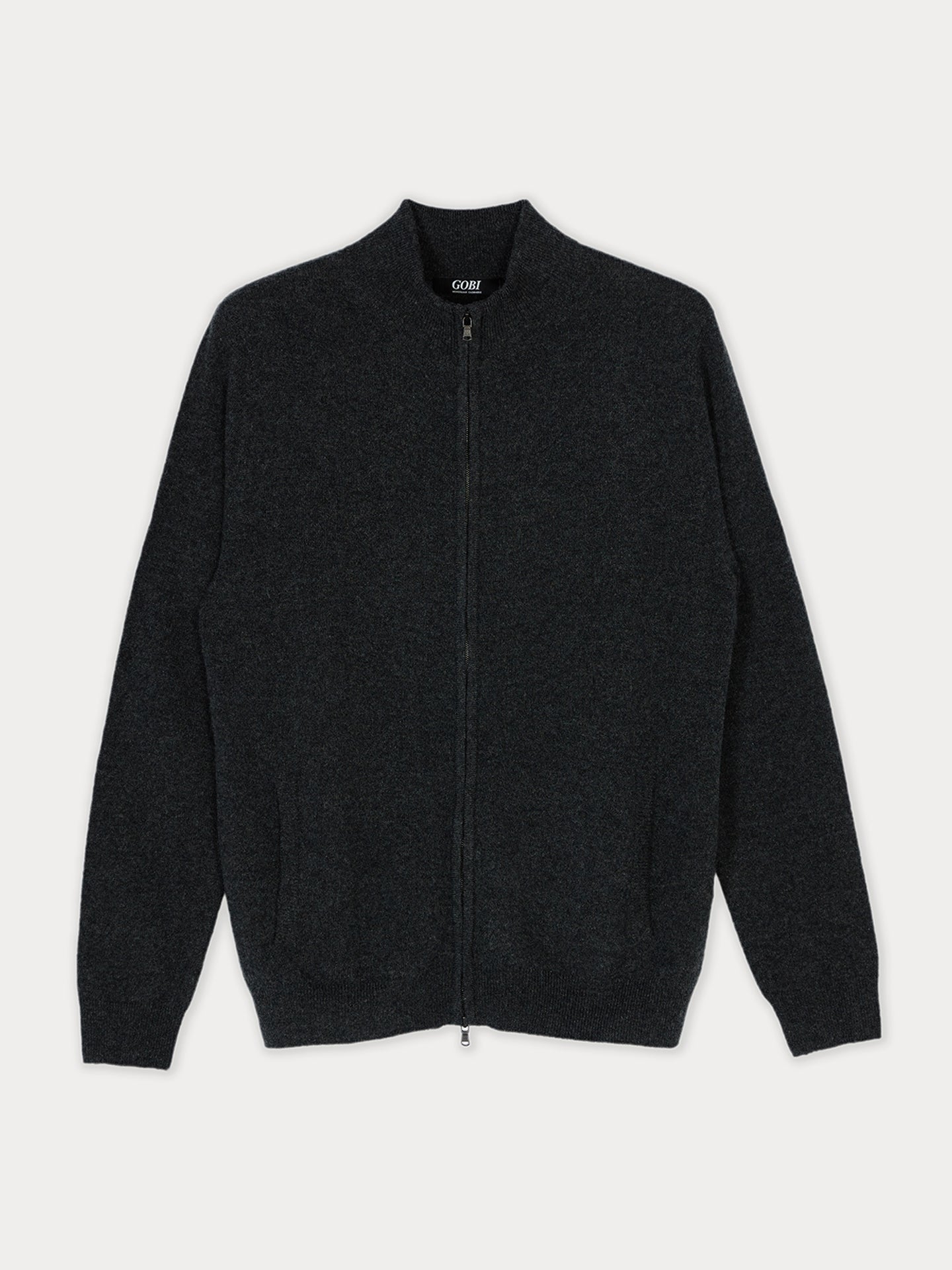 Basic Kaschmirstrickjacke mit Reißverschluss