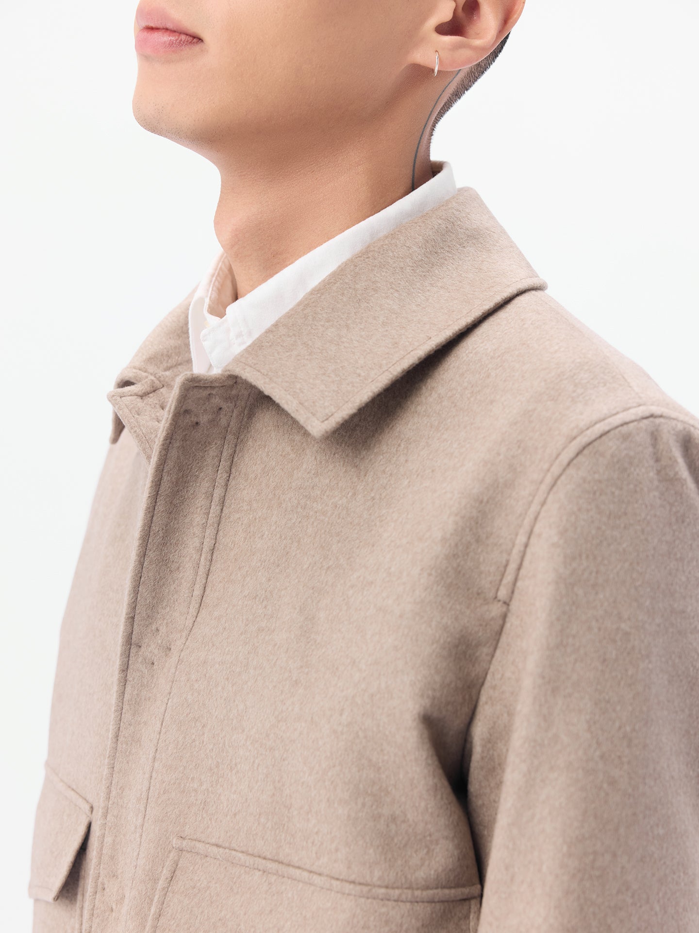 Kaschmir Jacke mit Druckknopfleiste