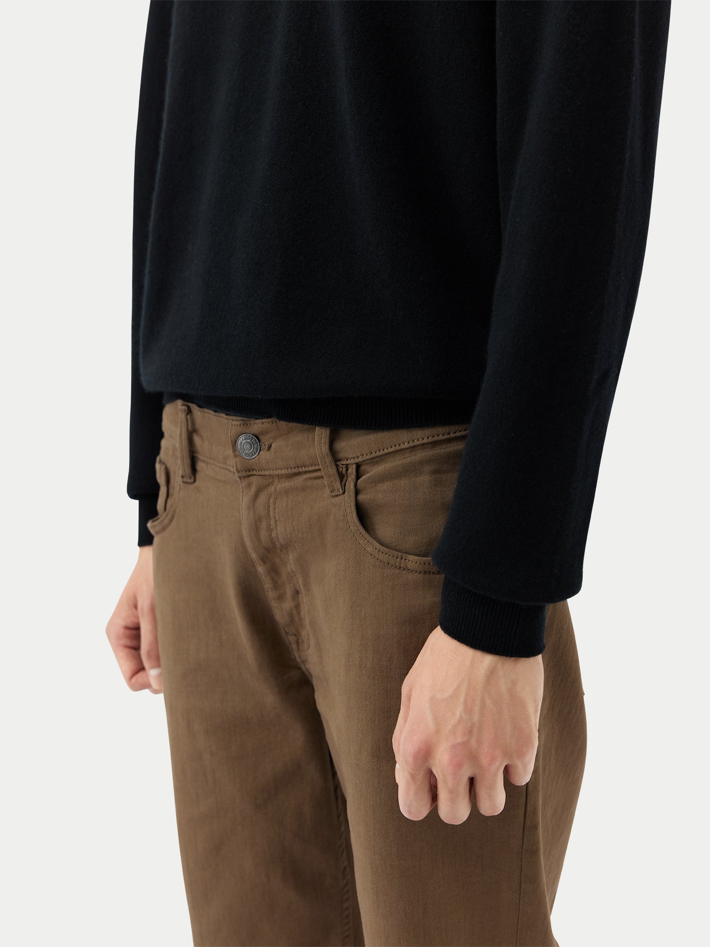 Basic Kaschmirpullover mit Halbreißverschluss