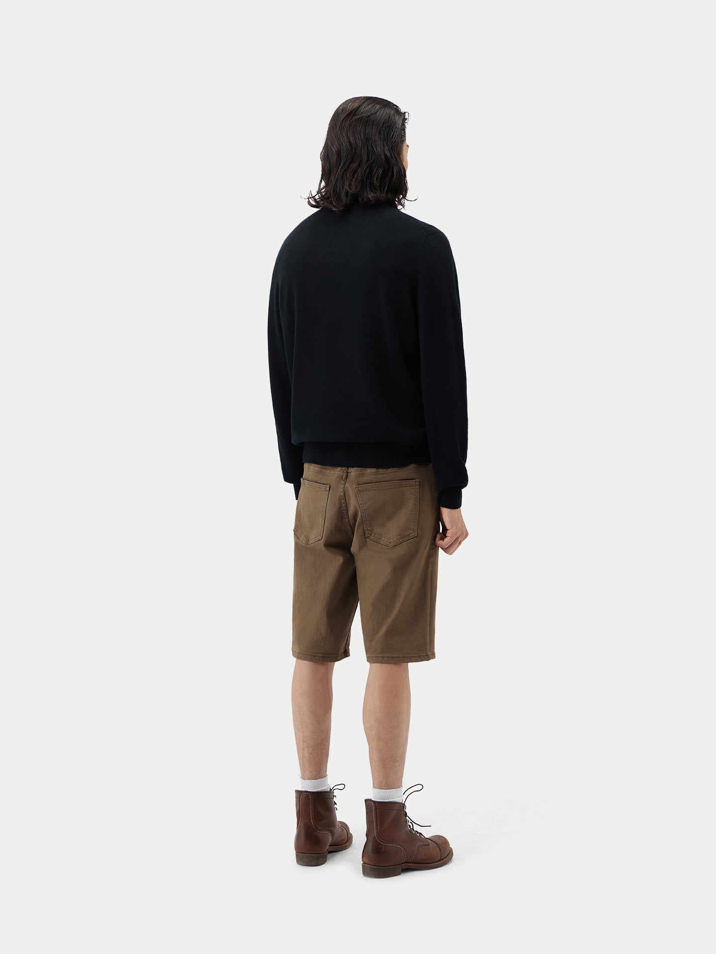 Basic Kaschmirpullover mit Halbreißverschluss
