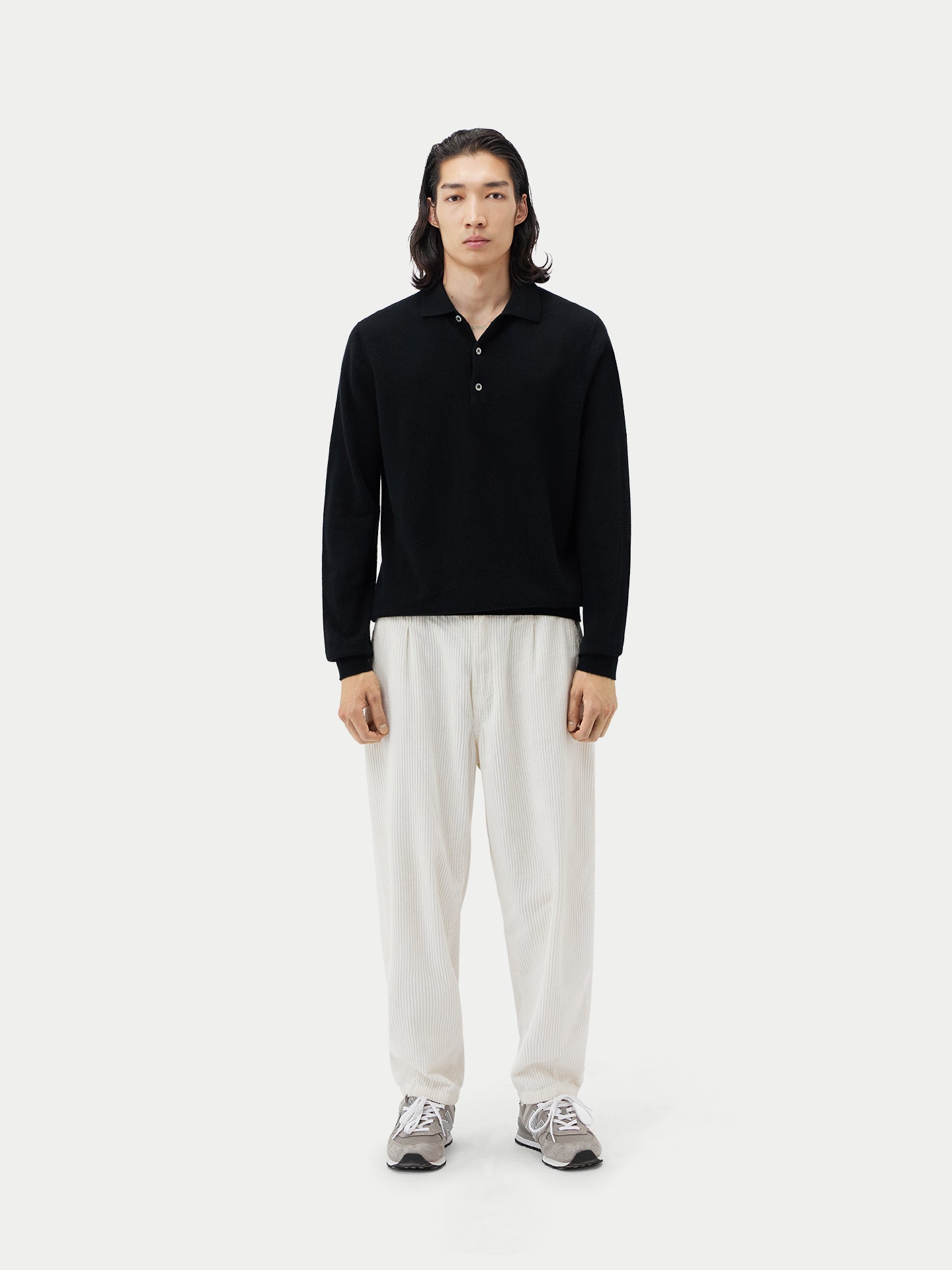 Basic Kaschmirpullover mit Polokragen