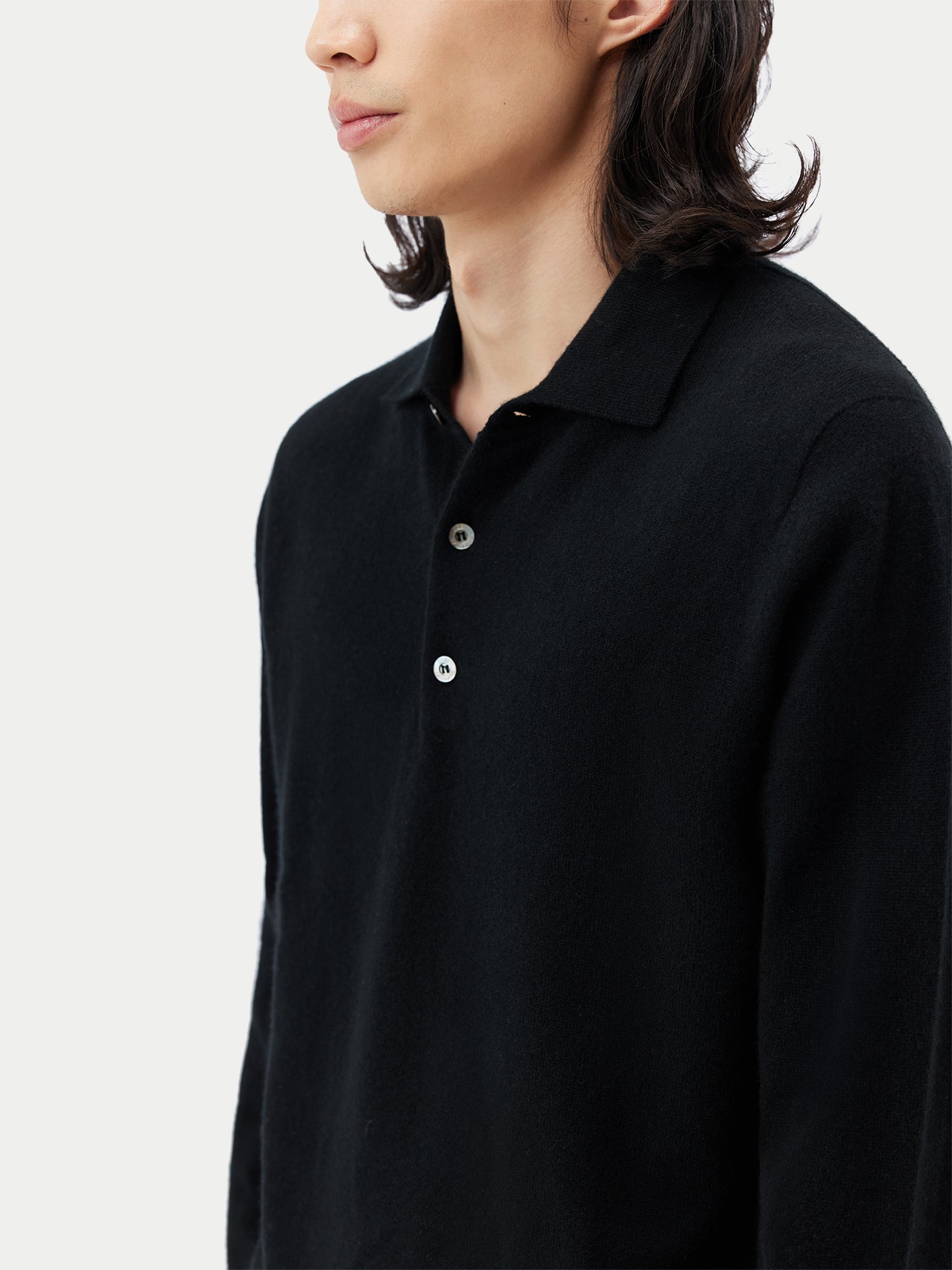 Basic Kaschmirpullover mit Polokragen