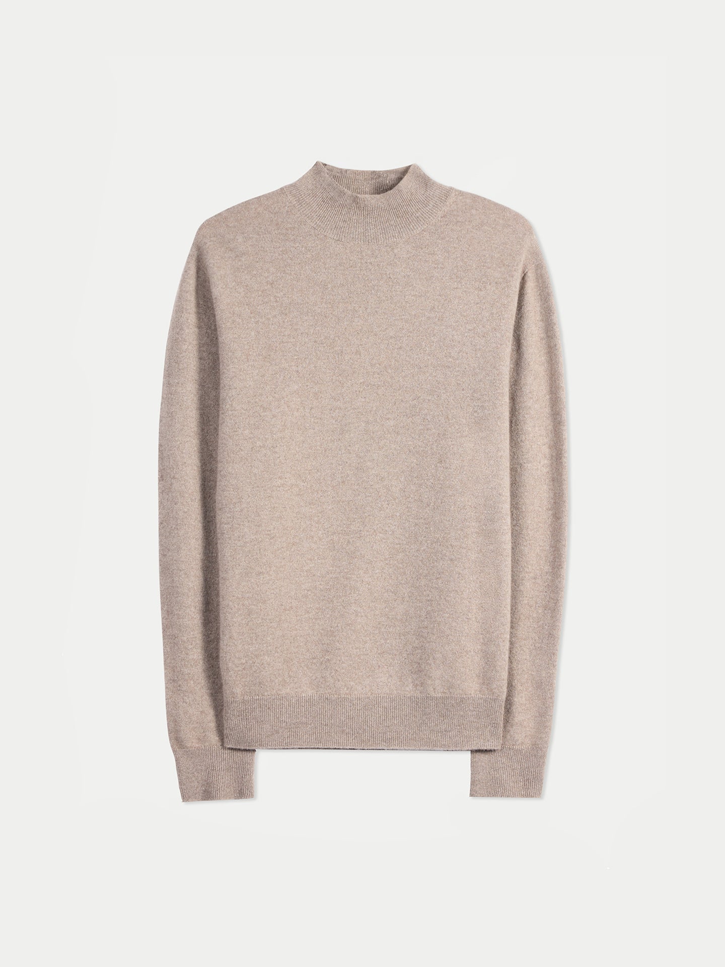 Zeitloser Kaschmirpullover mit Stehkragen Taupe - Gobi Cashmere