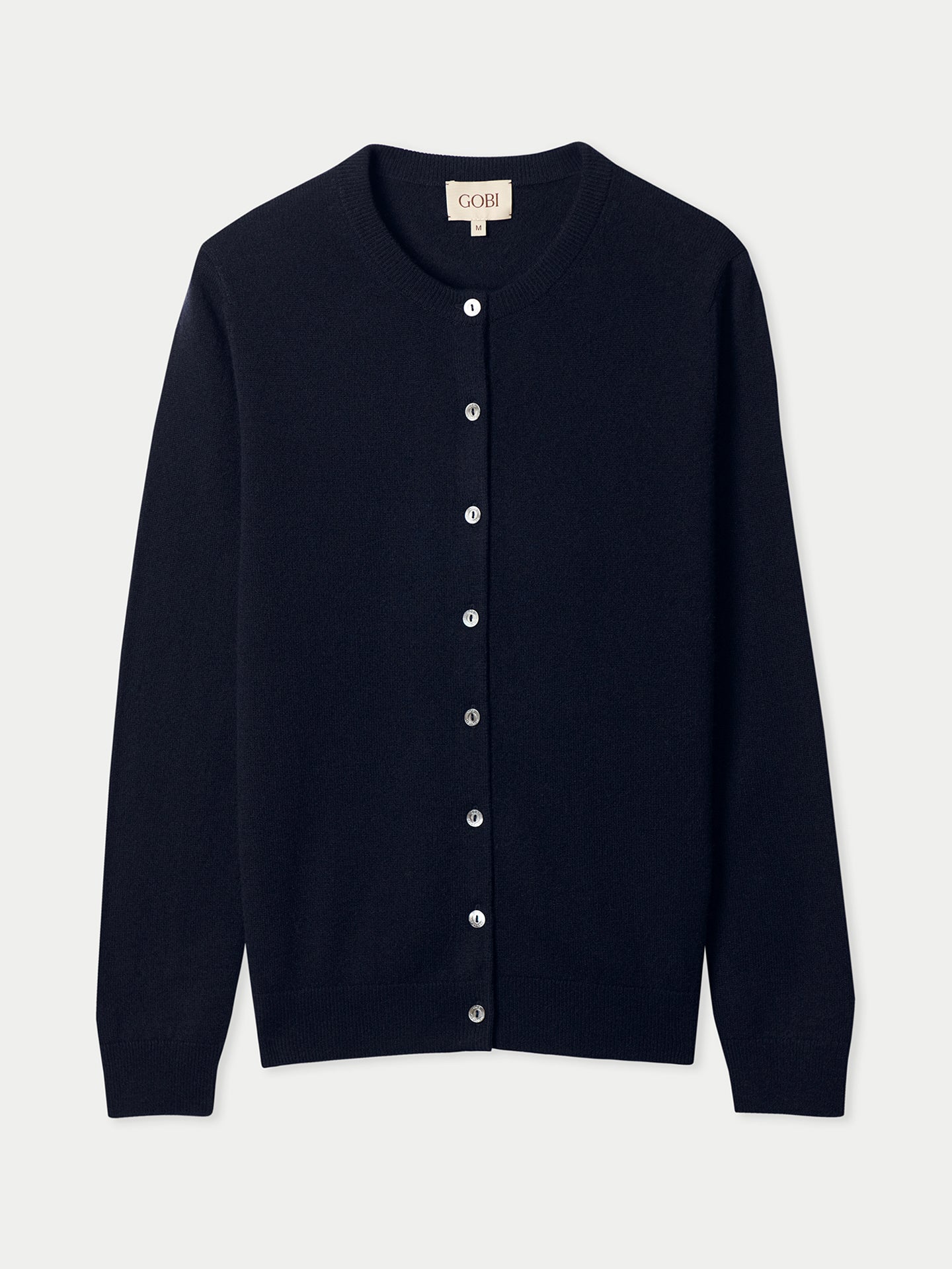 Kaschmir Strickjacke mit R-Ausschnitt und Knöpfen