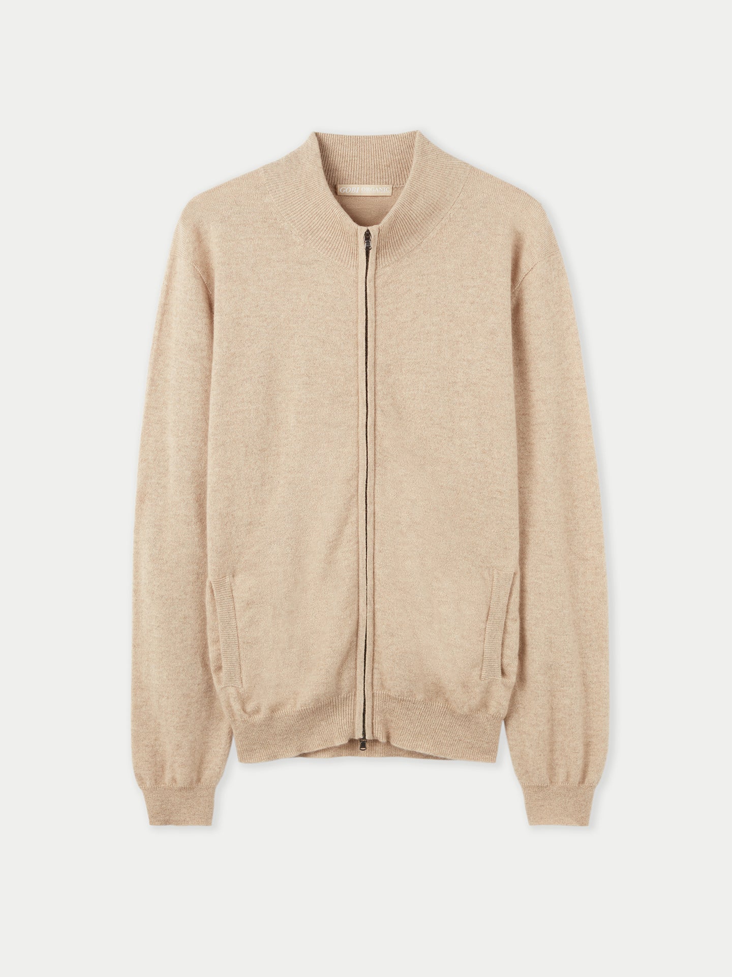 Basic Kaschmirstrickjacke mit Reißverschluss