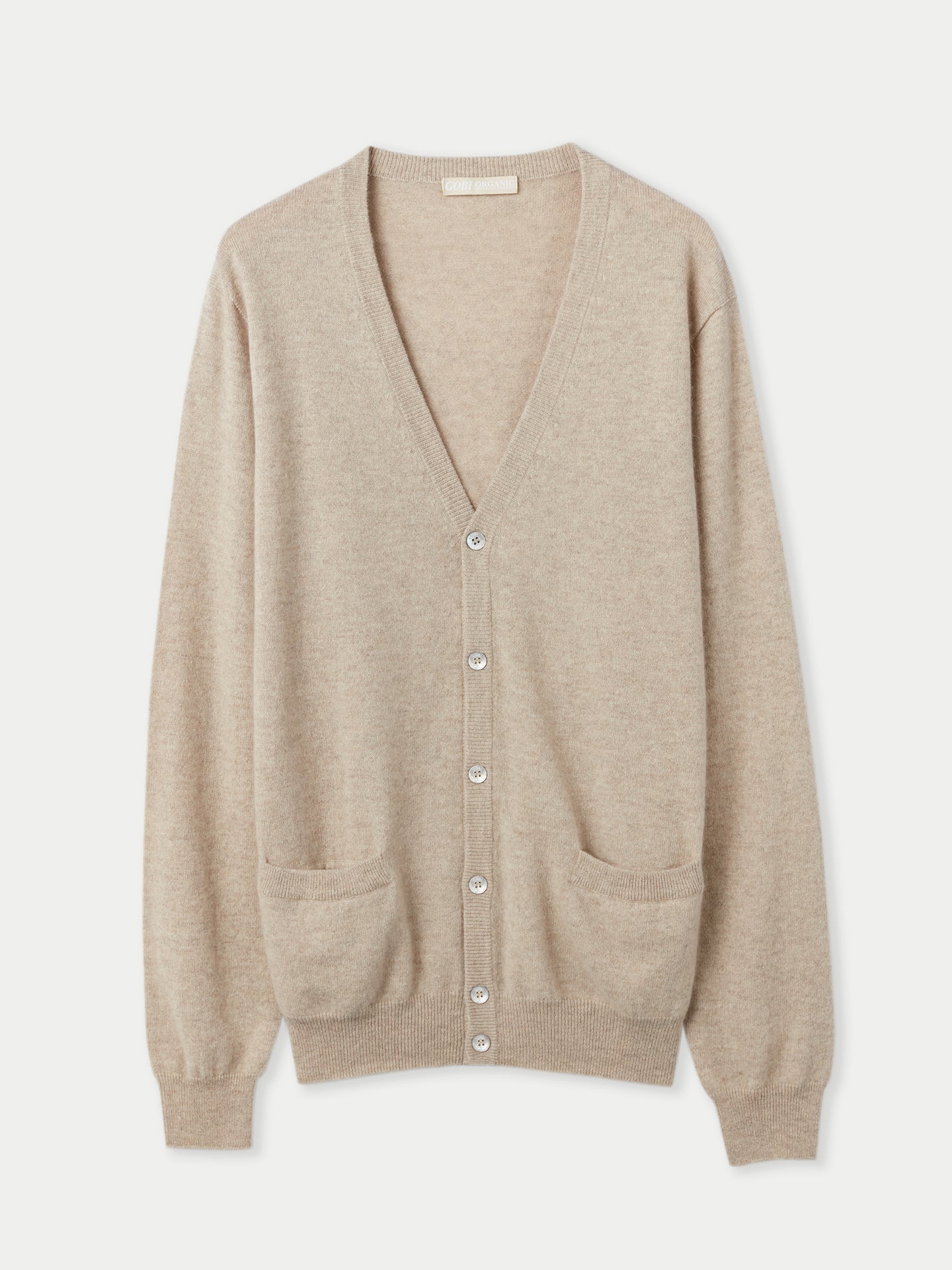 V-Ausschnitt Kaschmir Strickjacke mit Knöpfen